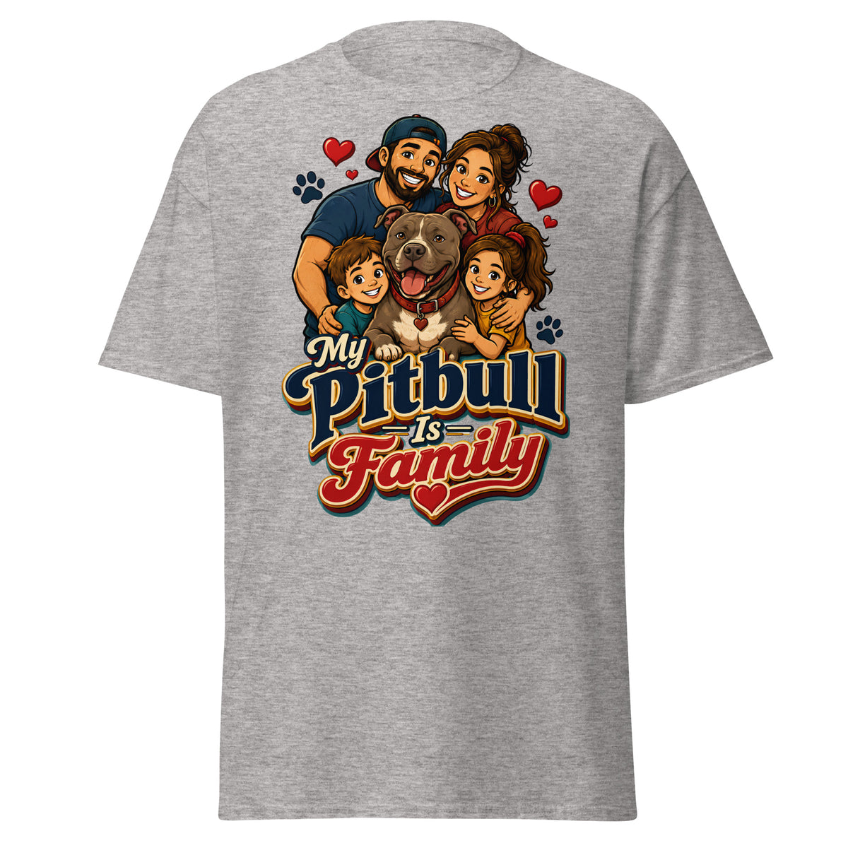 My Pitbull Is Family Pitbull Lovers Unisex Classic Tee by printfluence.net