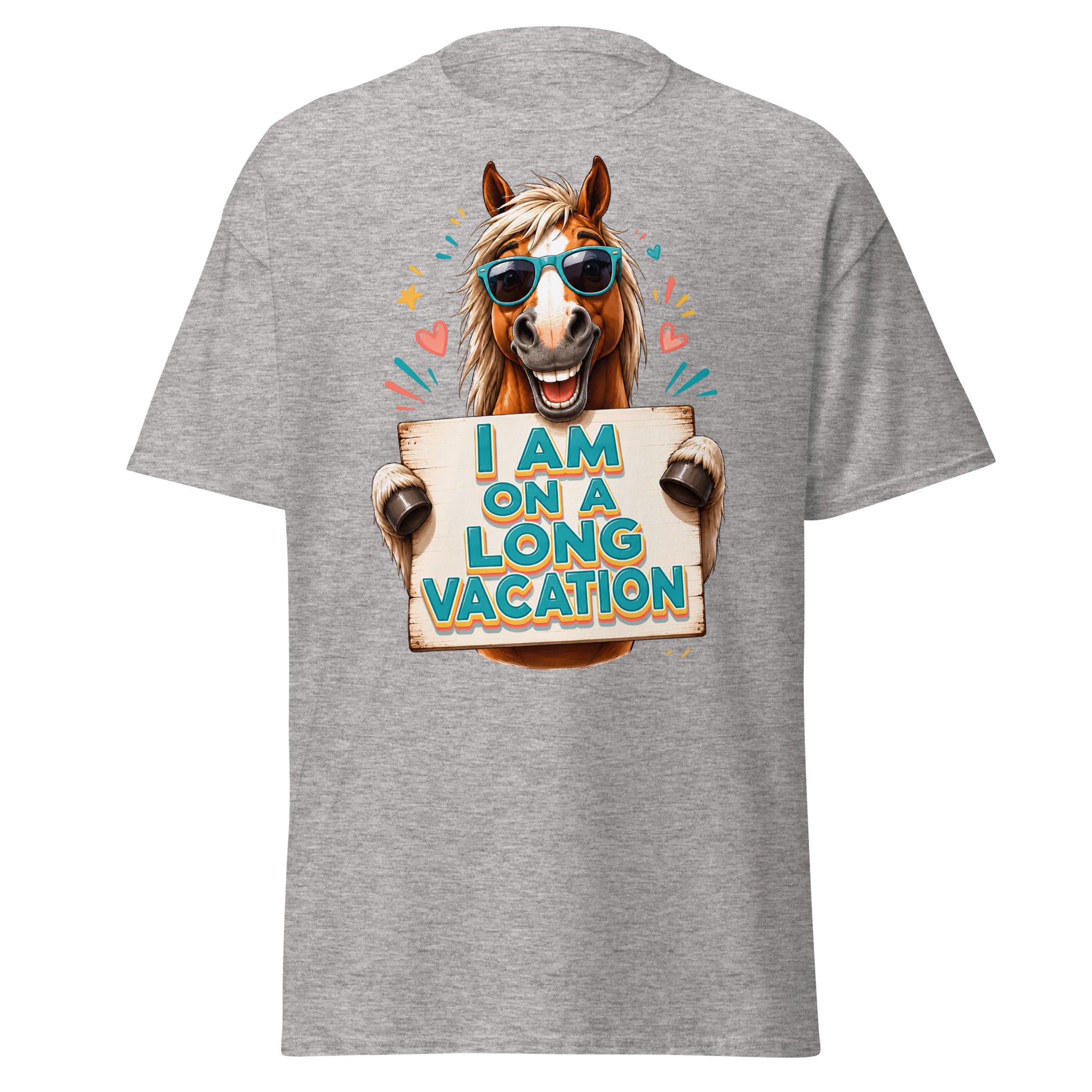 Long Vacation Horse Lovers Tee – Funny Equestrian Classic T-Shirt by printfluence.net