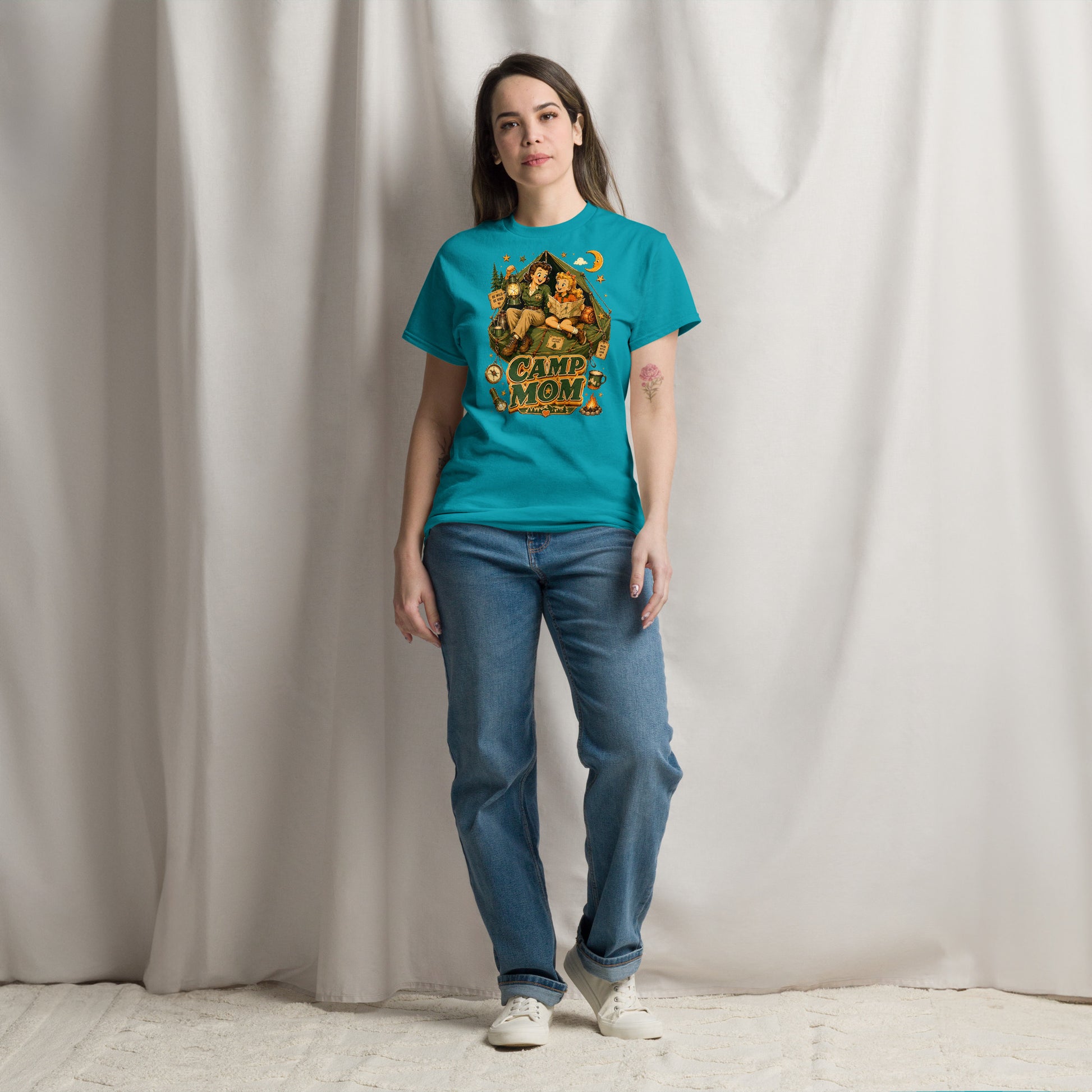 Unisex classic tee - Elite Camp Mom Adventure - Premium Vintage Luxury Retro Outdoor Design by printfluence.net