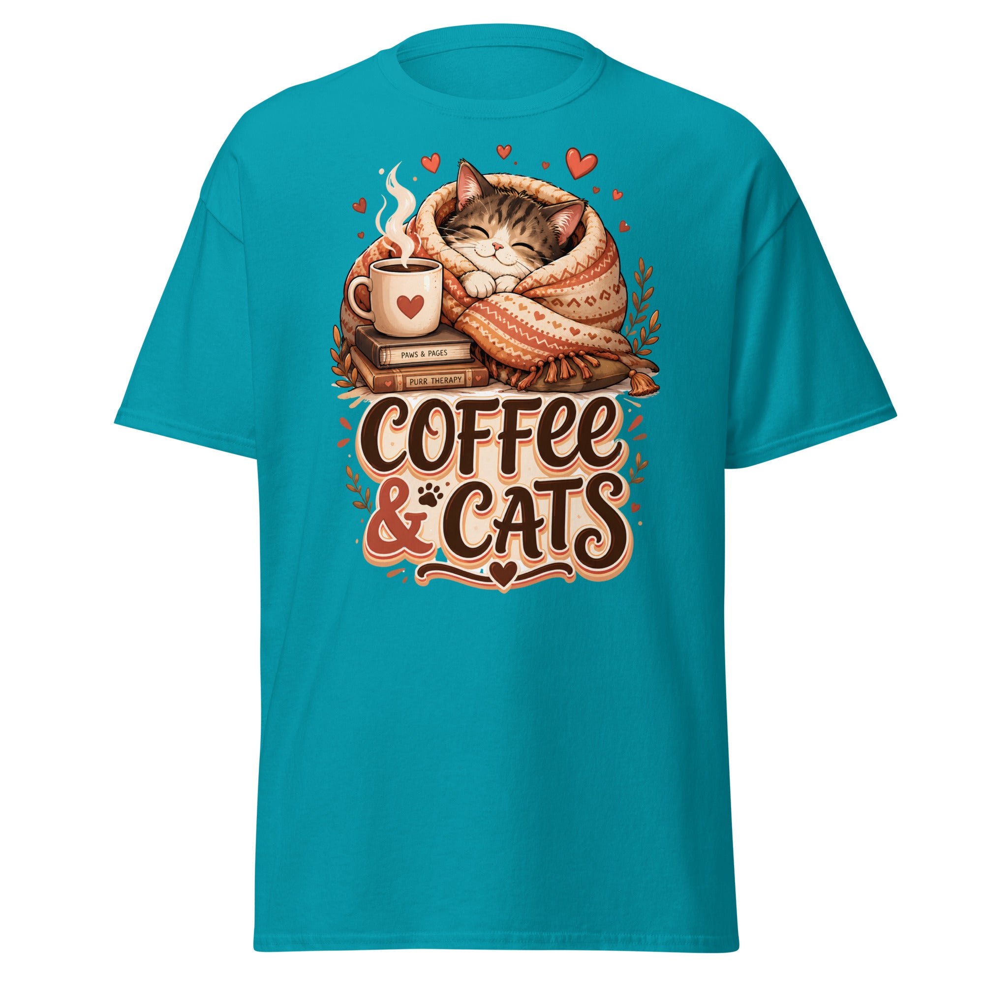 Unisex classic tee - Elite Coffee and Cats Cozy - Premium Luxury Retro Vintage Feline Design by printfluence.net