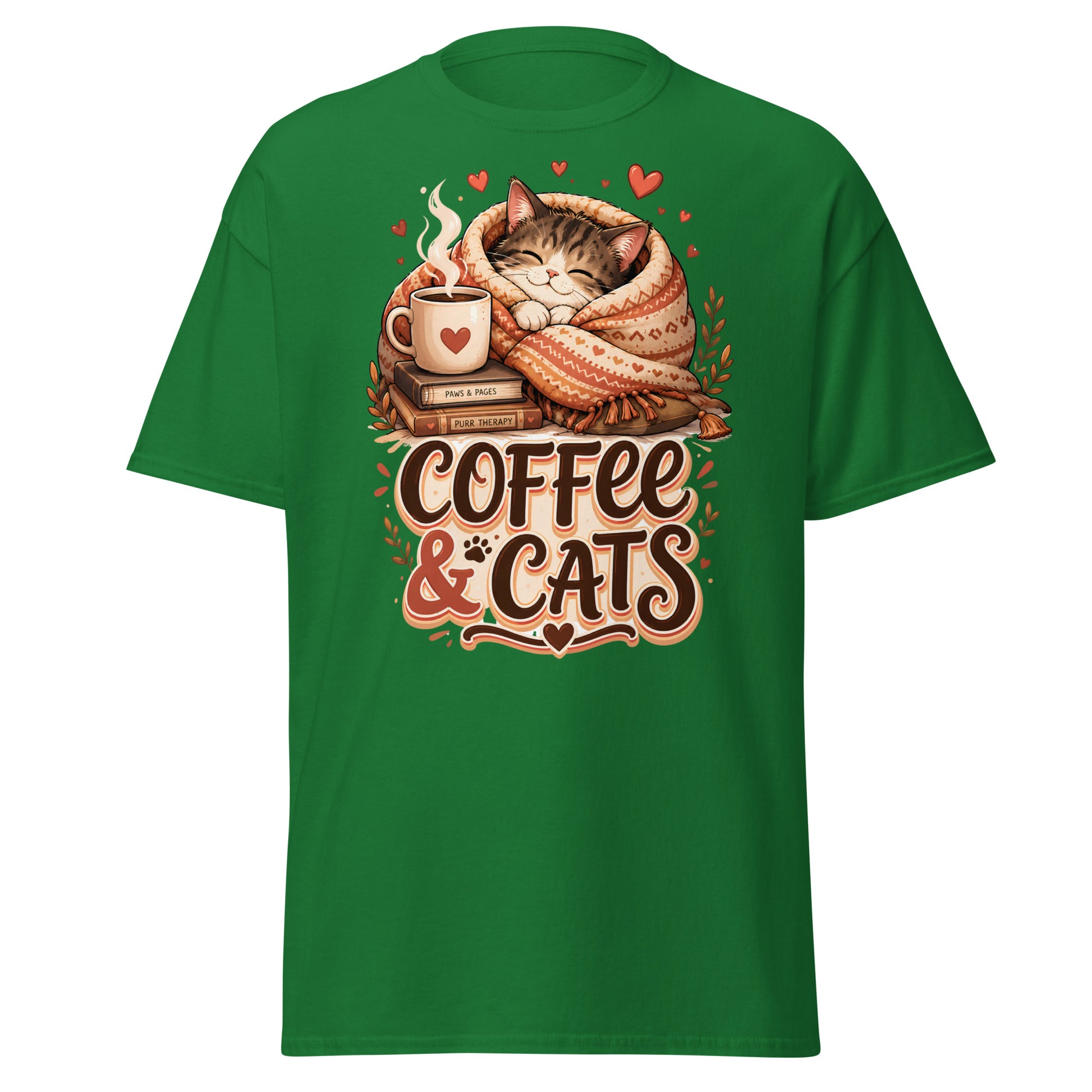 Unisex classic tee - Elite Coffee and Cats Cozy - Premium Luxury Retro Vintage Feline Design by printfluence.net