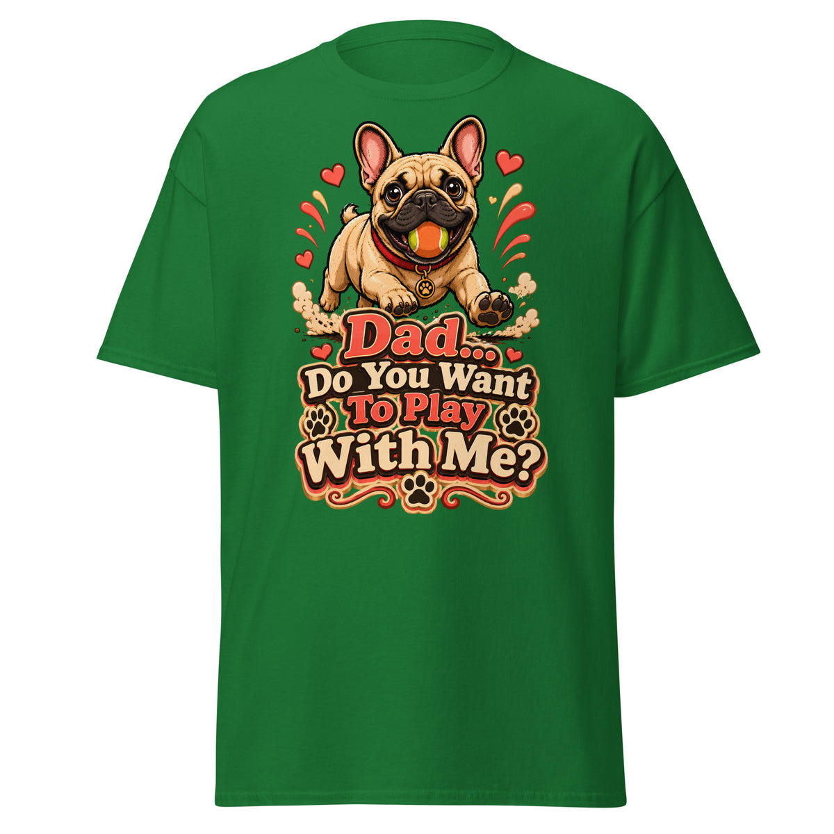French Bulldog Dad Play Unisex Classic Tee by printfluence.net
