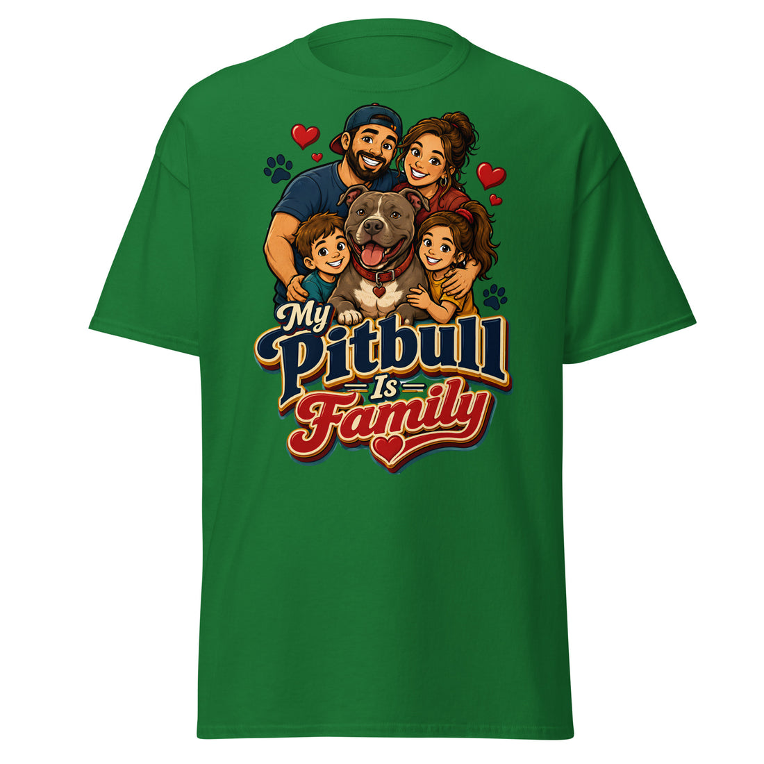 My Pitbull Is Family Pitbull Lovers Unisex Classic Tee by printfluence.net