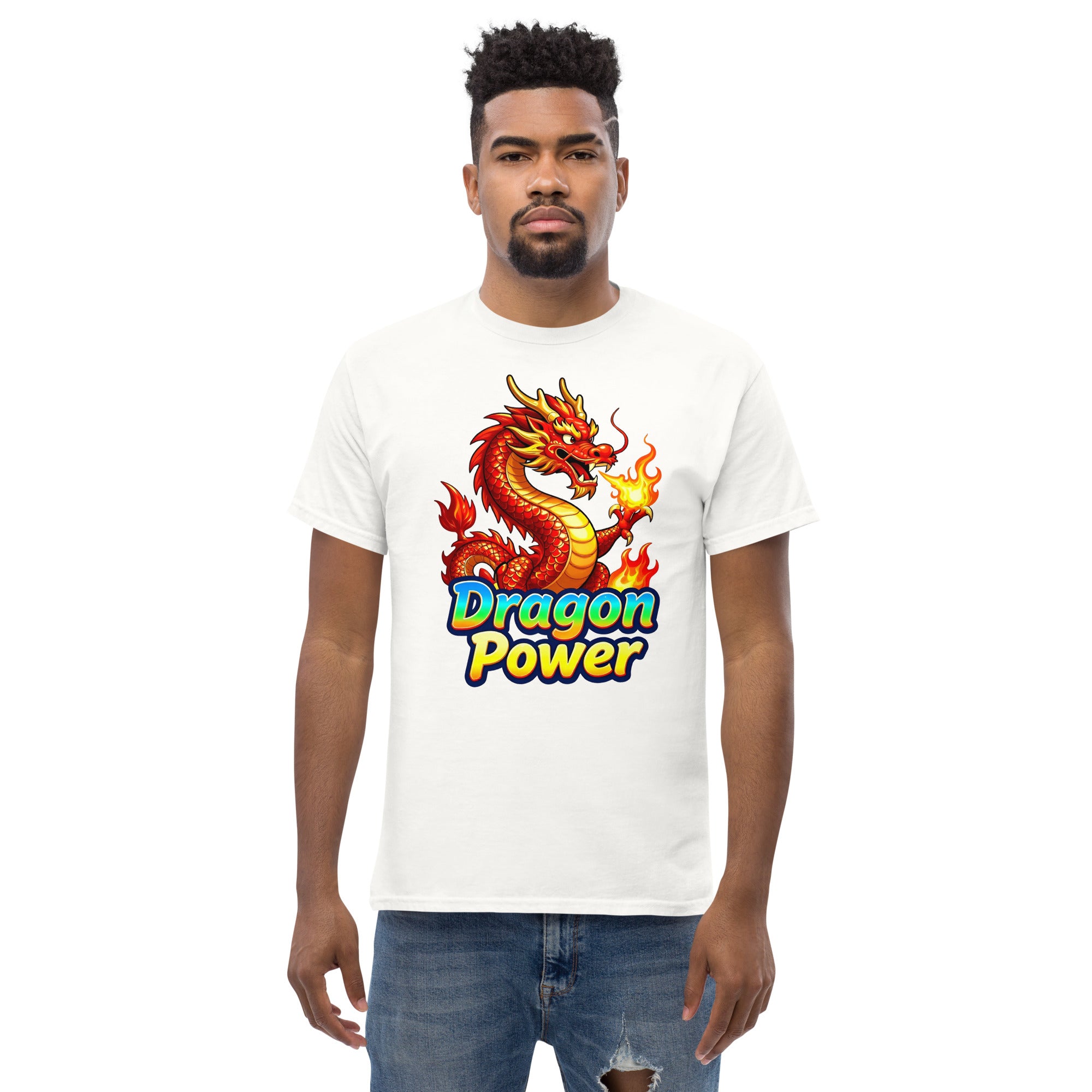 Unisex classic tee - Dragon Power Elite T-Shirt – Unleash Success Fire by printfluence.net
