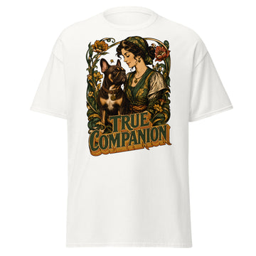 True Companion Frenchie Lovers T-Shirt - Art Nouveau Vintage Dog Classic Tee T-14 by printfluence.net