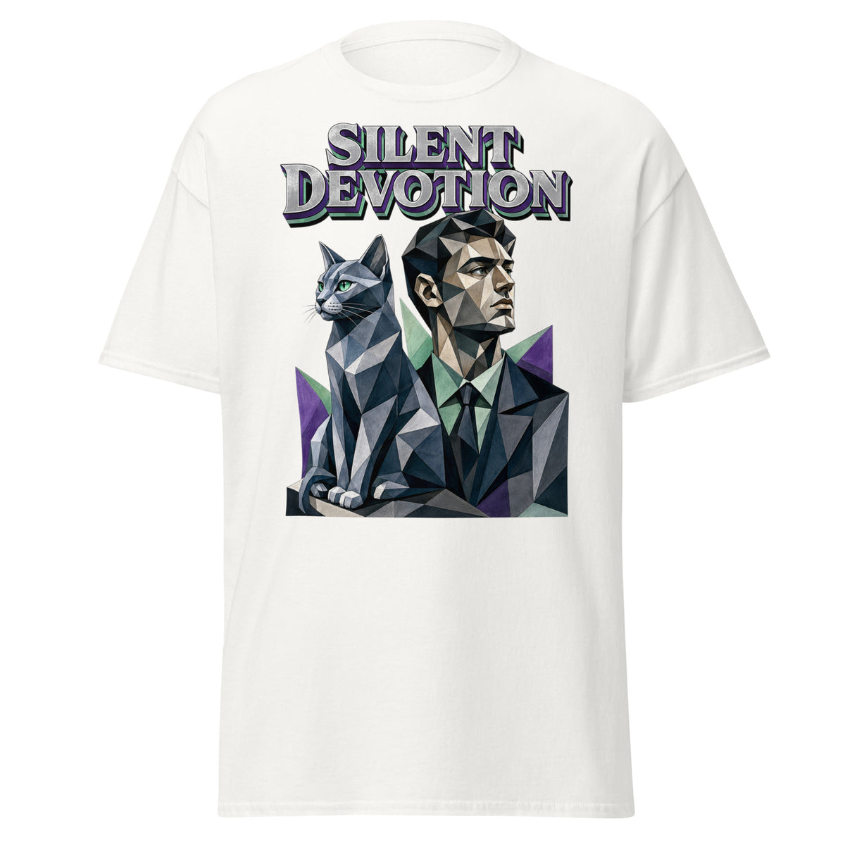 Cat Lovers Unisex Classic Tee Silent Devotion by printfluence.net