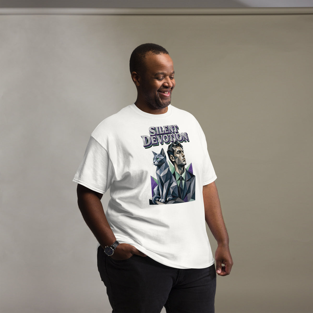 Cat Lovers Unisex Classic Tee Silent Devotion by printfluence.net