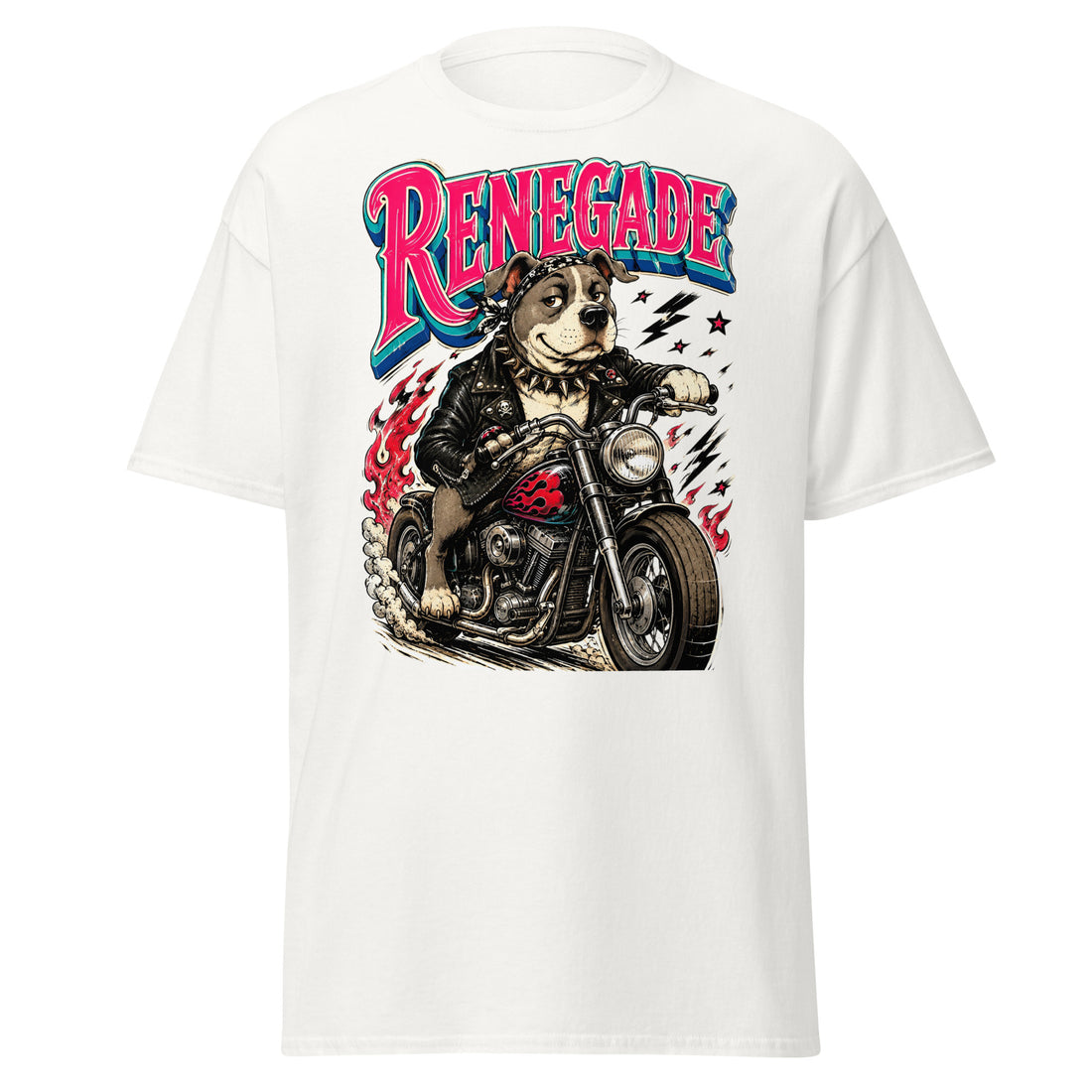 Pitbull Lovers | Unisex Classic Tee - Renegade Biker Dog by printfluence.net