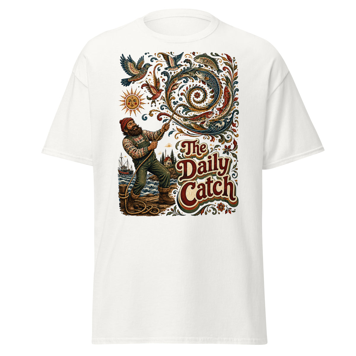 Fishing Lovers | Unisex Classic Tee — The Daily Catch by printfluence