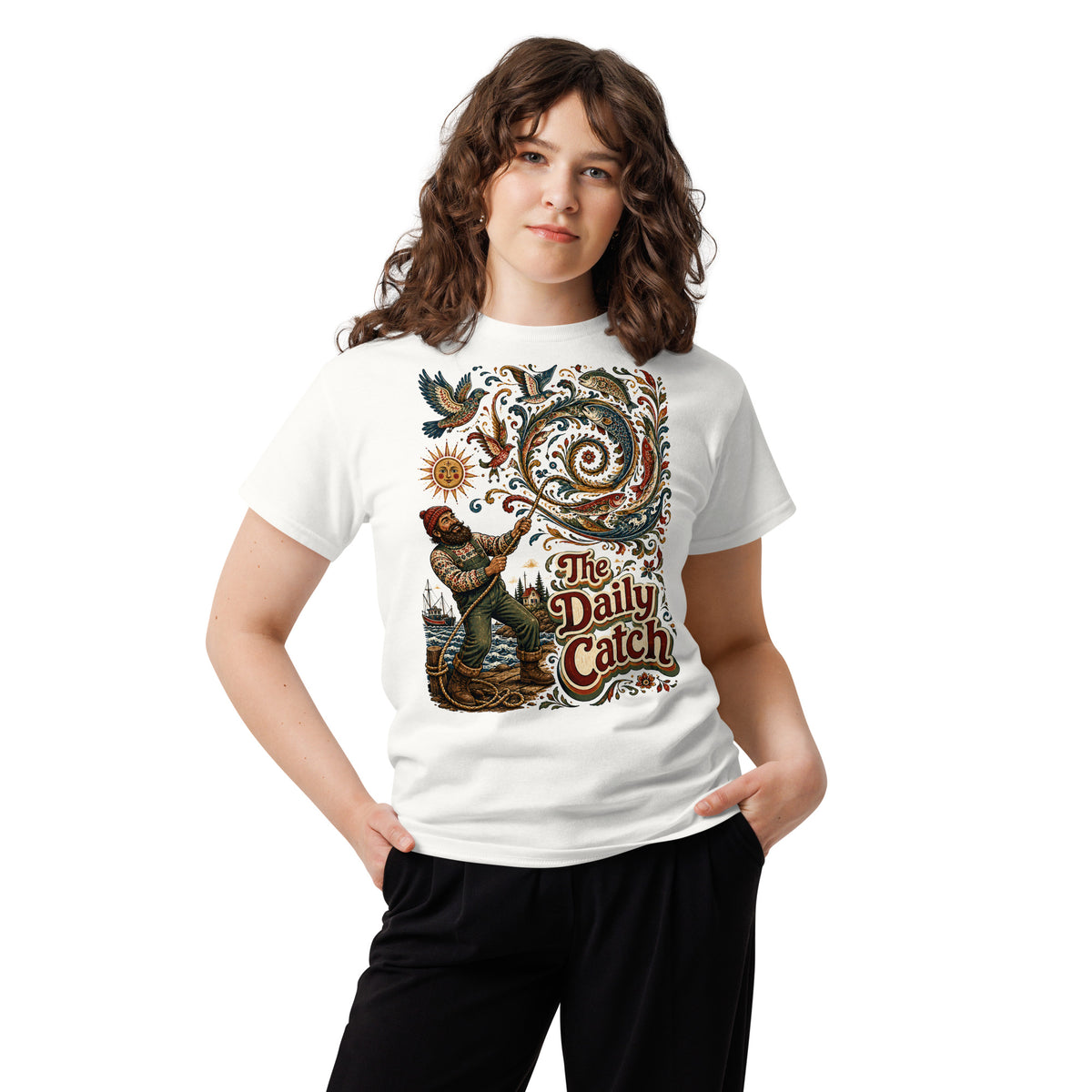 Fishing Lovers | Unisex Classic Tee — The Daily Catch by printfluence