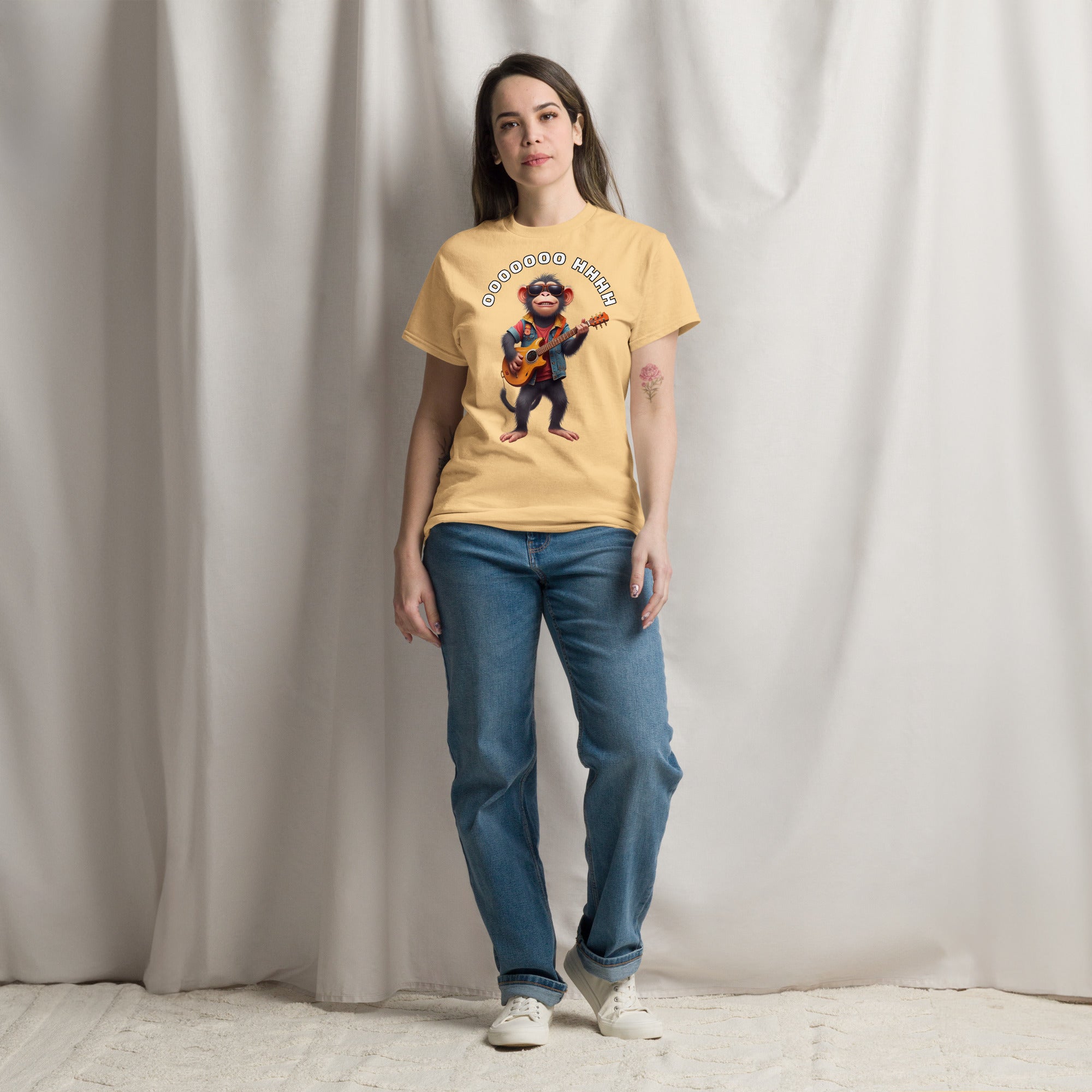 Unisex classic tee - Rockstar Monkey Classic Tee – For Elite Performers & Champions by printfluence.net