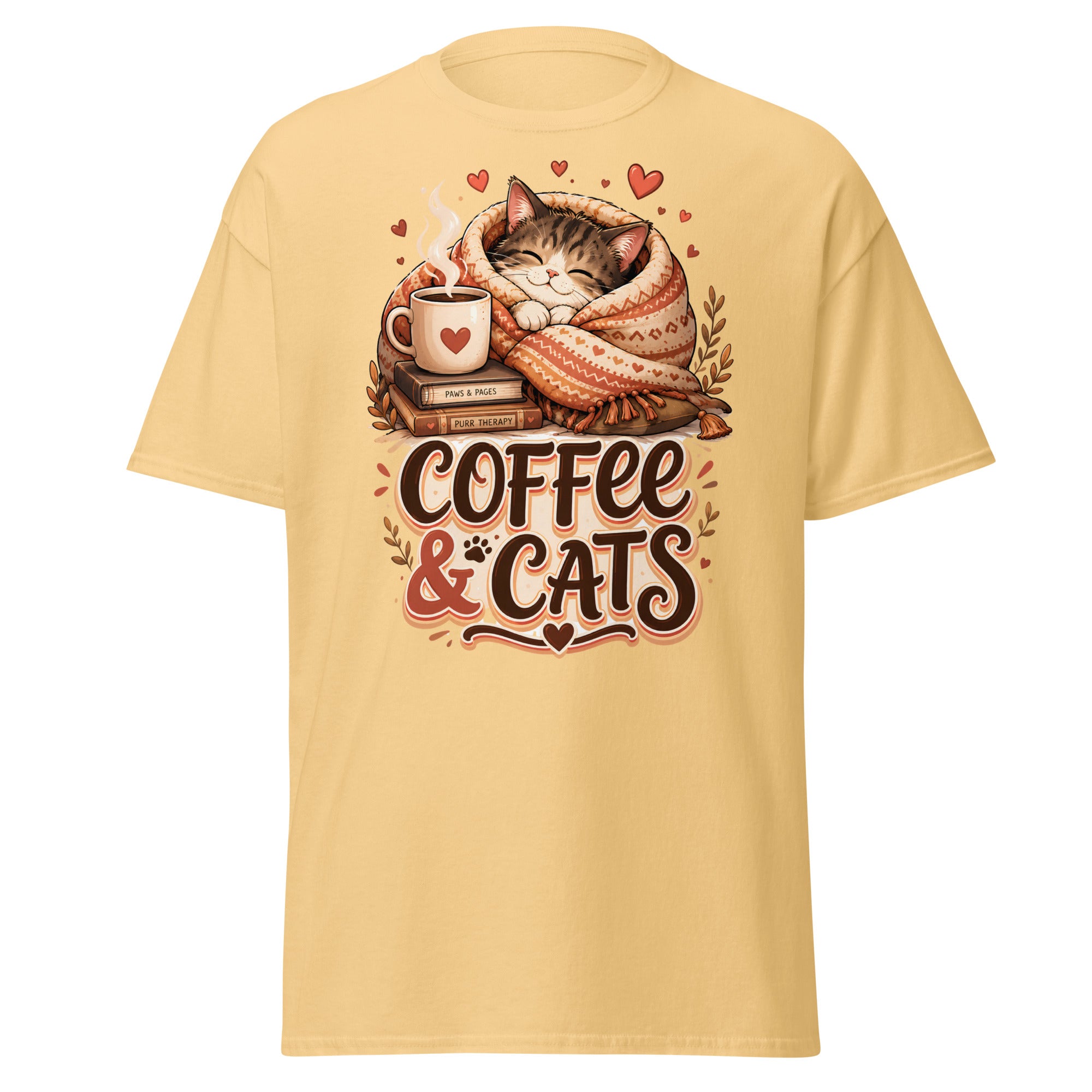Unisex classic tee - Elite Coffee and Cats Cozy - Premium Luxury Retro Vintage Feline Design by printfluence.net