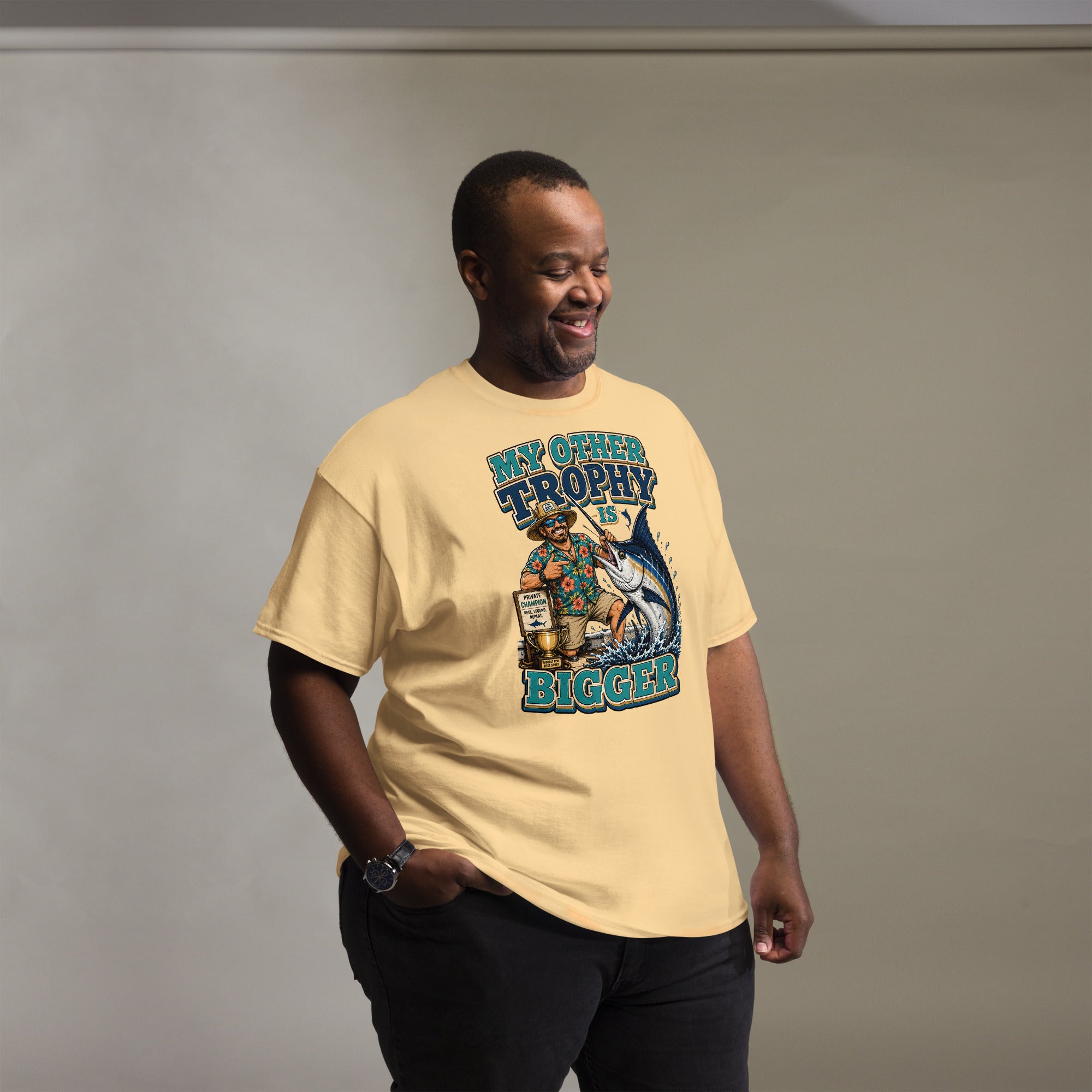 My Other Trophy Is Bigger - Fishing Lovers Unisex Classic Tee by printfluence.net