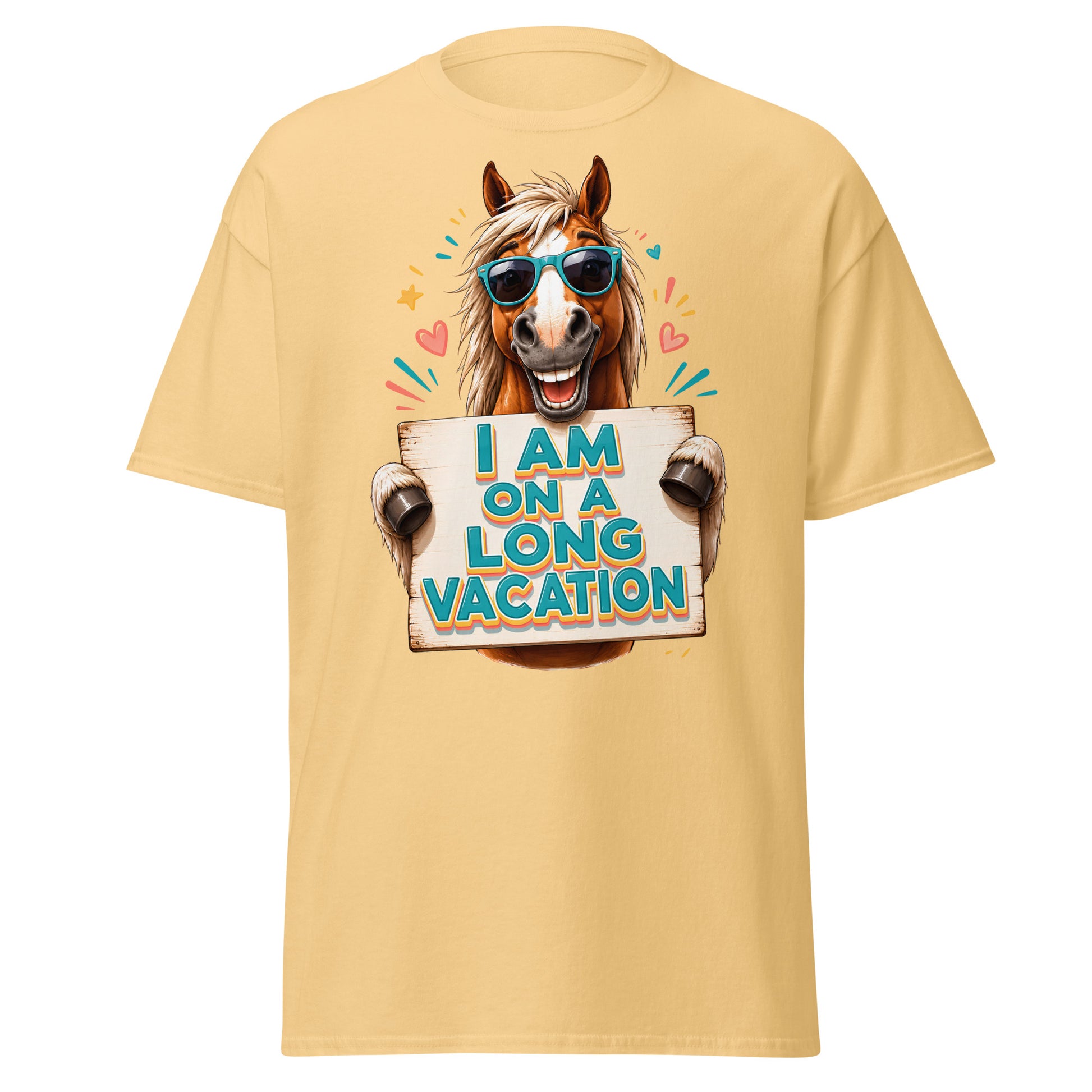 Long Vacation Horse Lovers Tee – Funny Equestrian Classic T-Shirt by printfluence.net