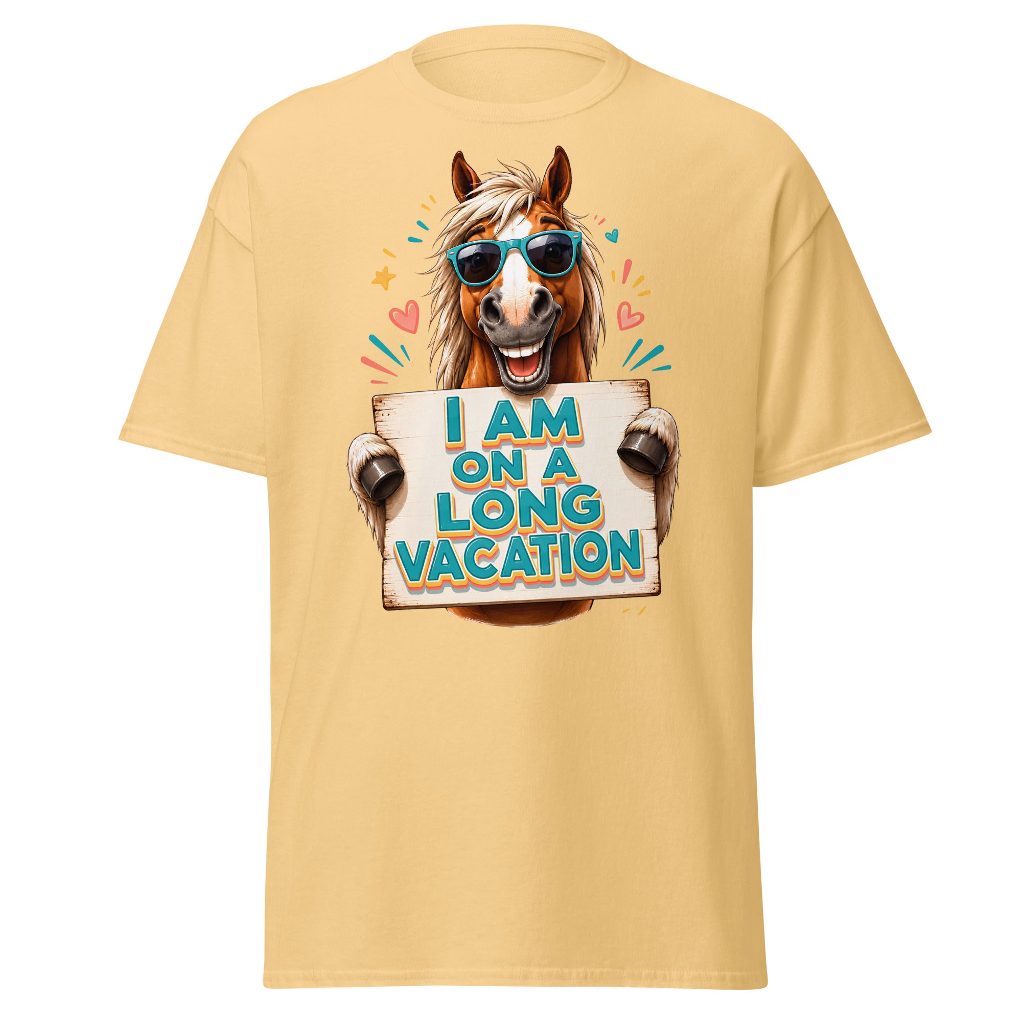 Long Vacation Horse Lovers Tee – Funny Equestrian Classic T-Shirt by printfluence.net