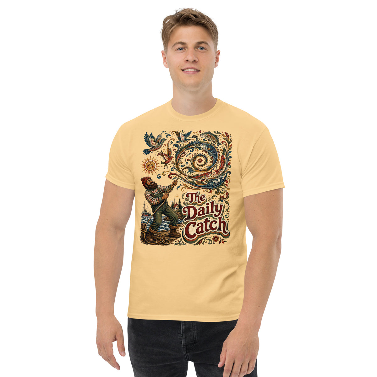 Fishing Lovers | Unisex Classic Tee — The Daily Catch by printfluence