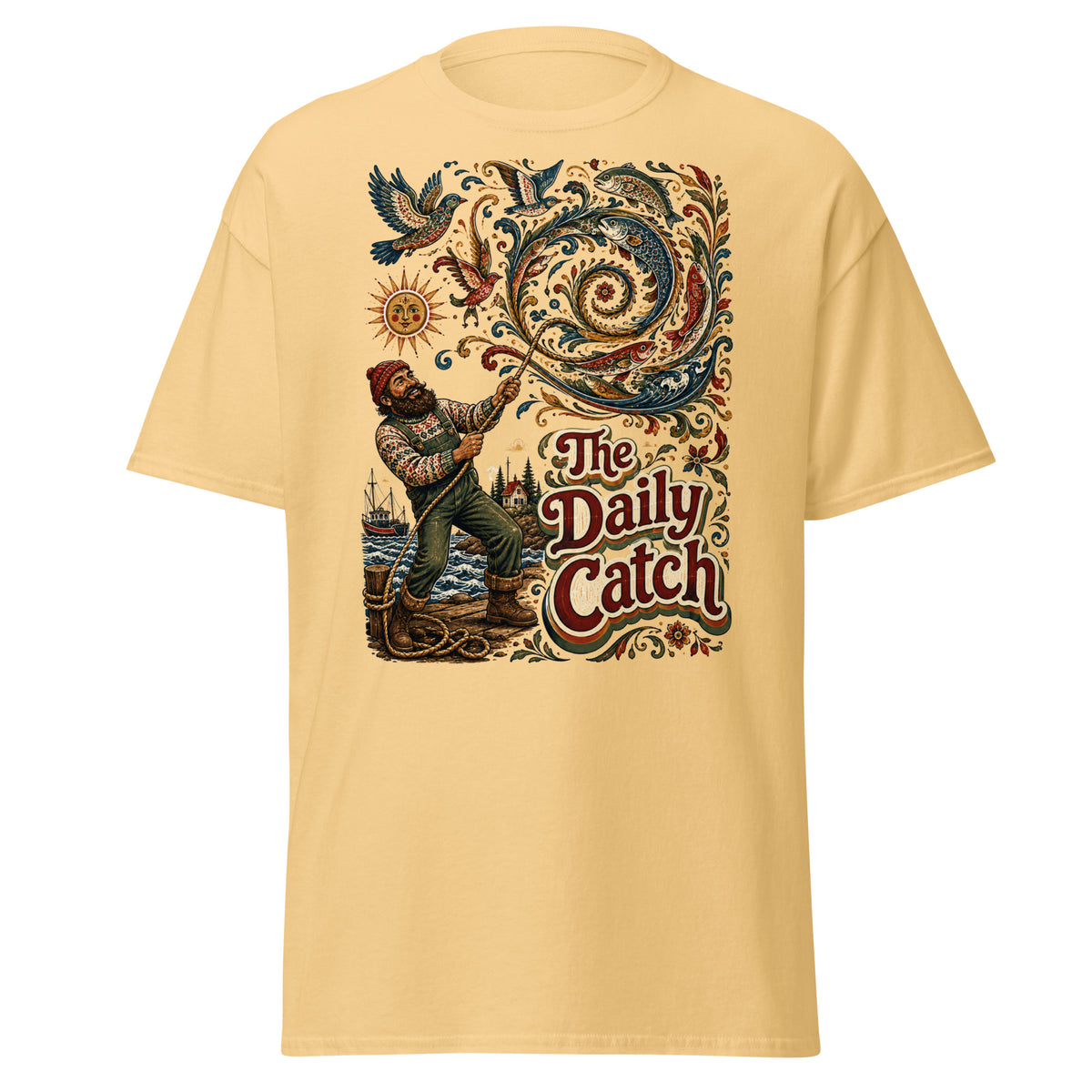 Fishing Lovers | Unisex Classic Tee — The Daily Catch by printfluence