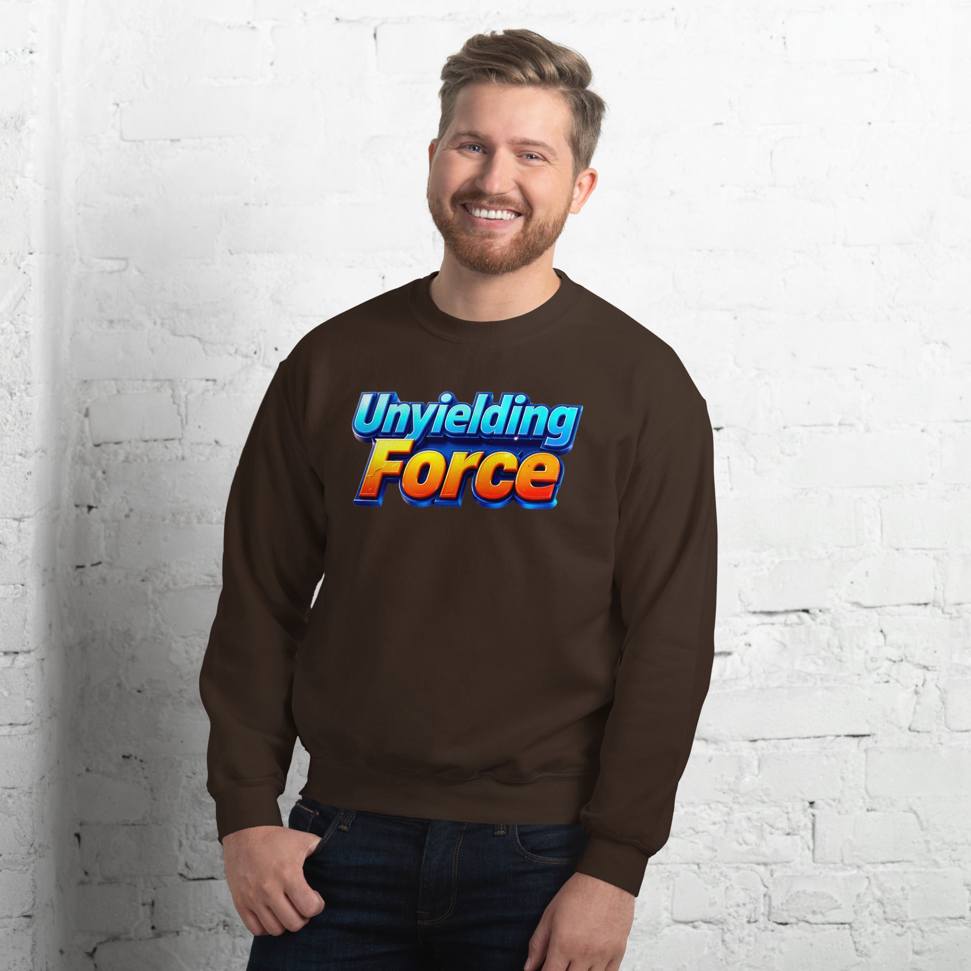 Unisex Sweatshirt - Unyielding Force Unisex Sweatshirt – Pure Power Cozy Grind by printfluence.net