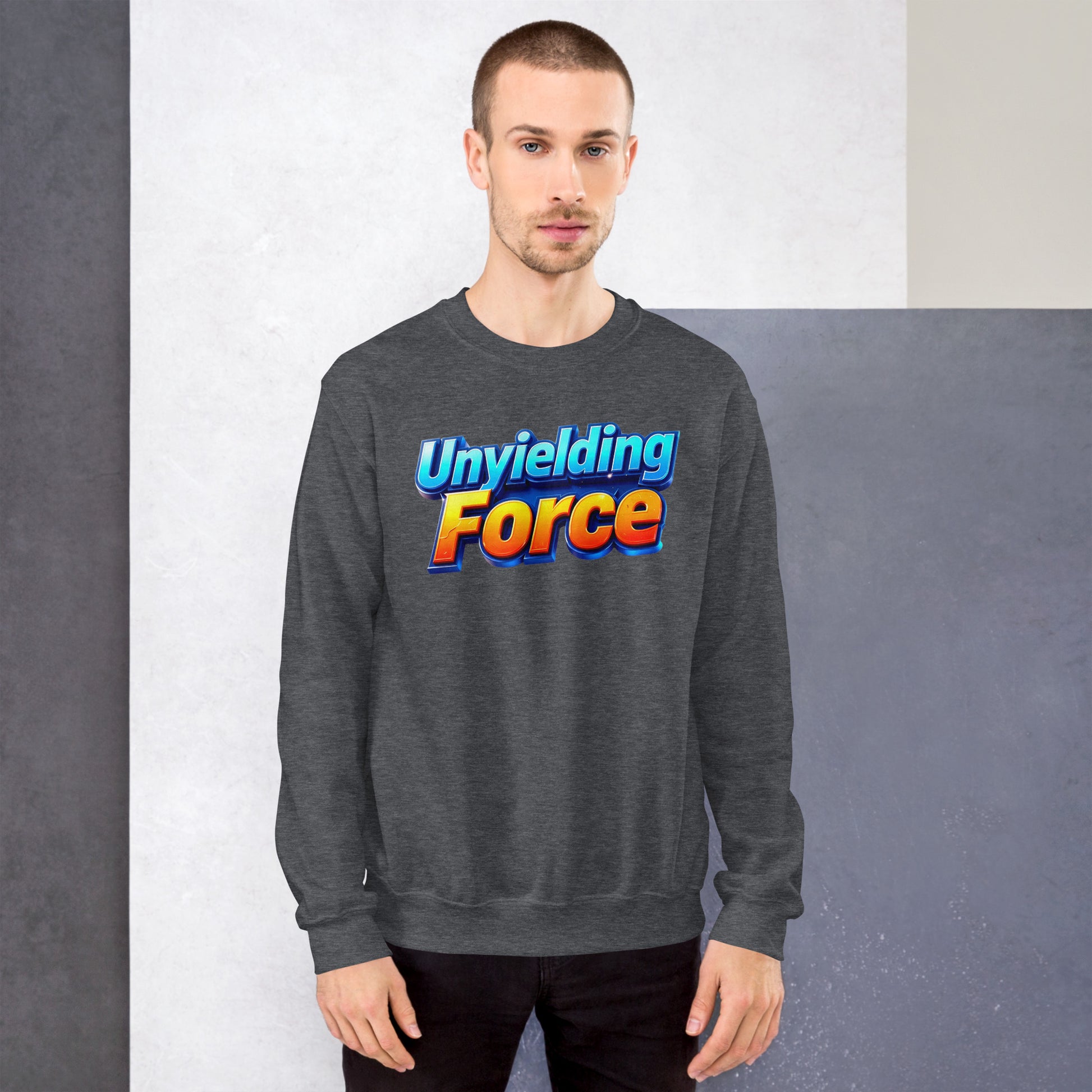 Unisex Sweatshirt - Unyielding Force Unisex Sweatshirt – Pure Power Cozy Grind by printfluence.net