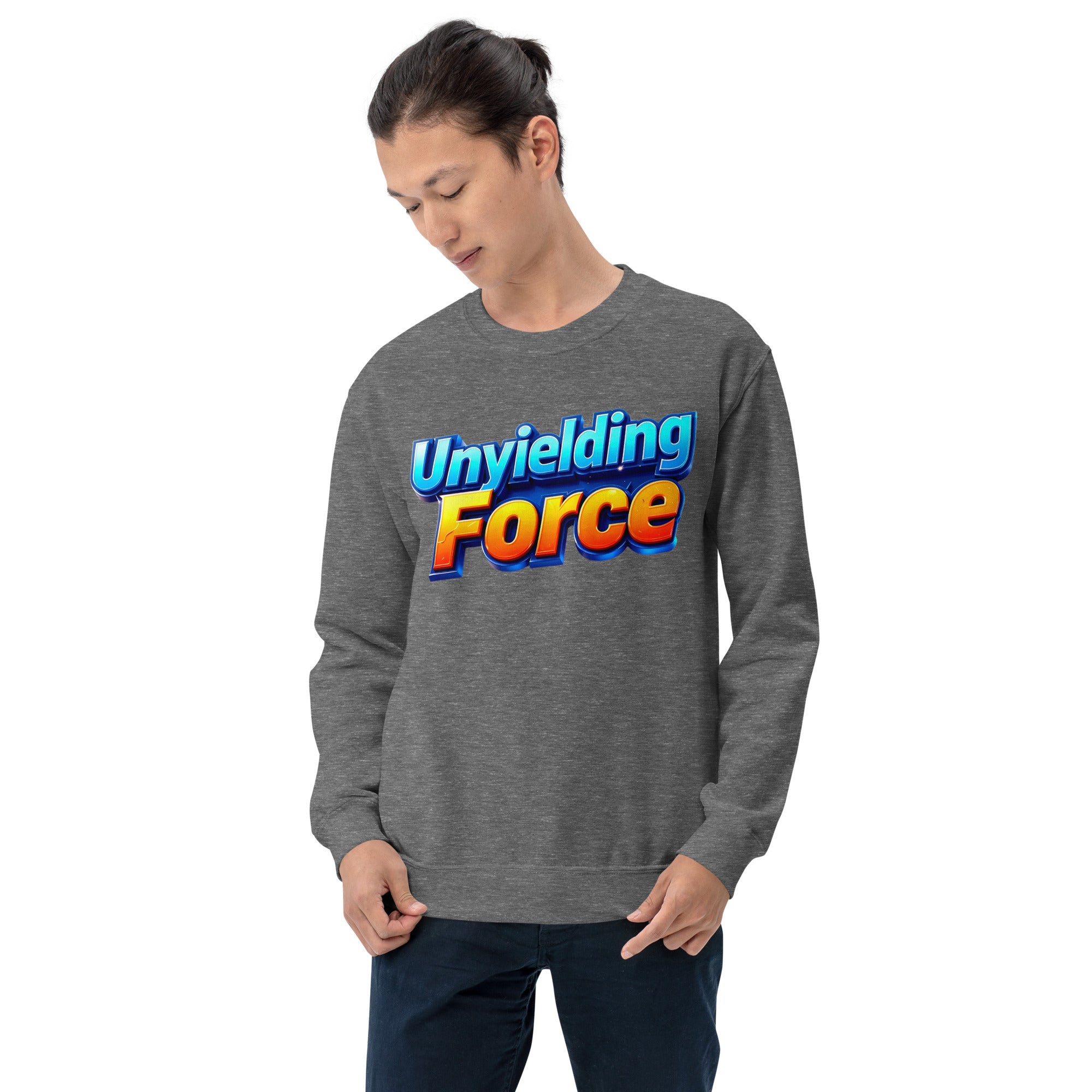 Unisex Sweatshirt - Unyielding Force Unisex Sweatshirt – Pure Power Cozy Grind by printfluence.net