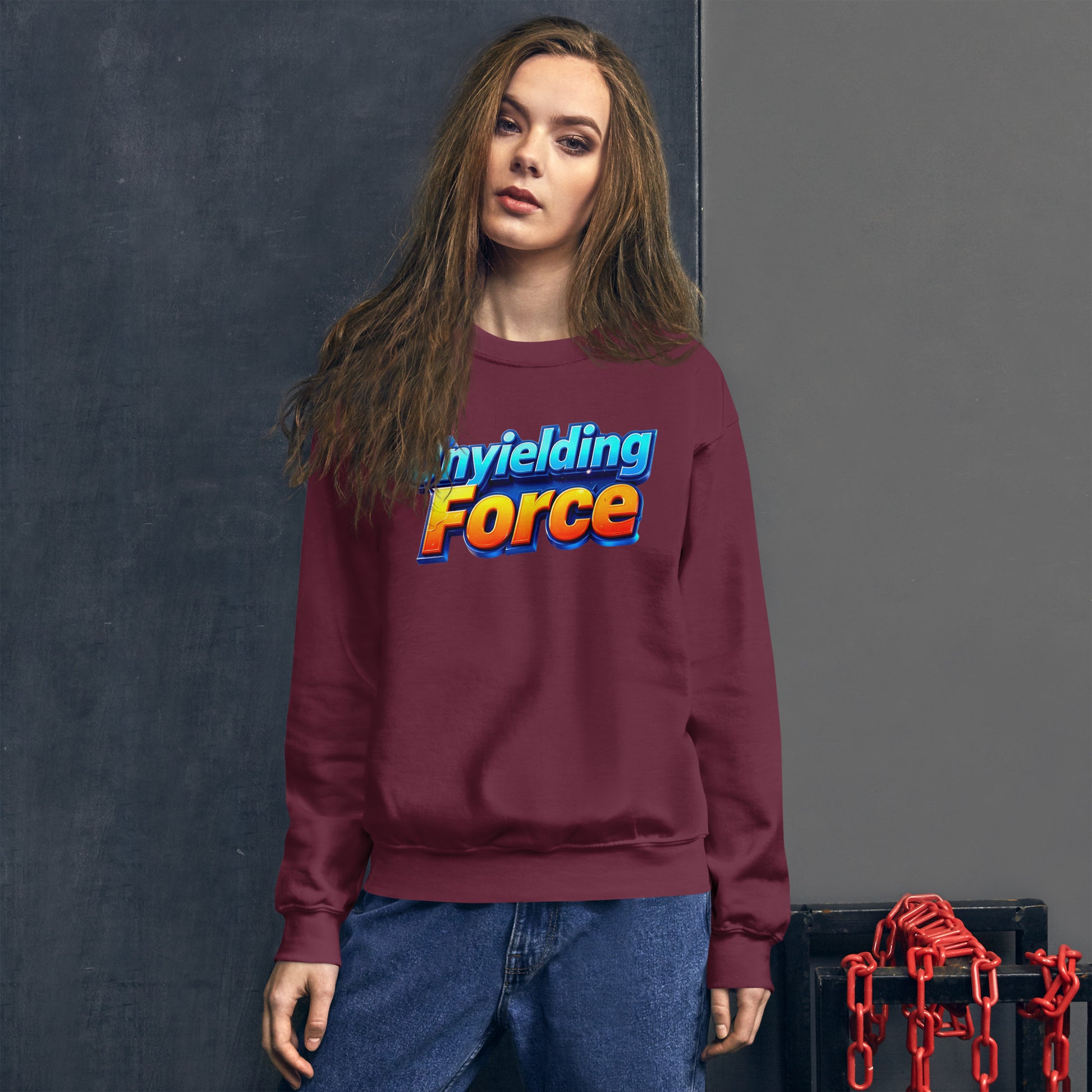 Unisex Sweatshirt - Unyielding Force Unisex Sweatshirt – Pure Power Cozy Grind by printfluence.net