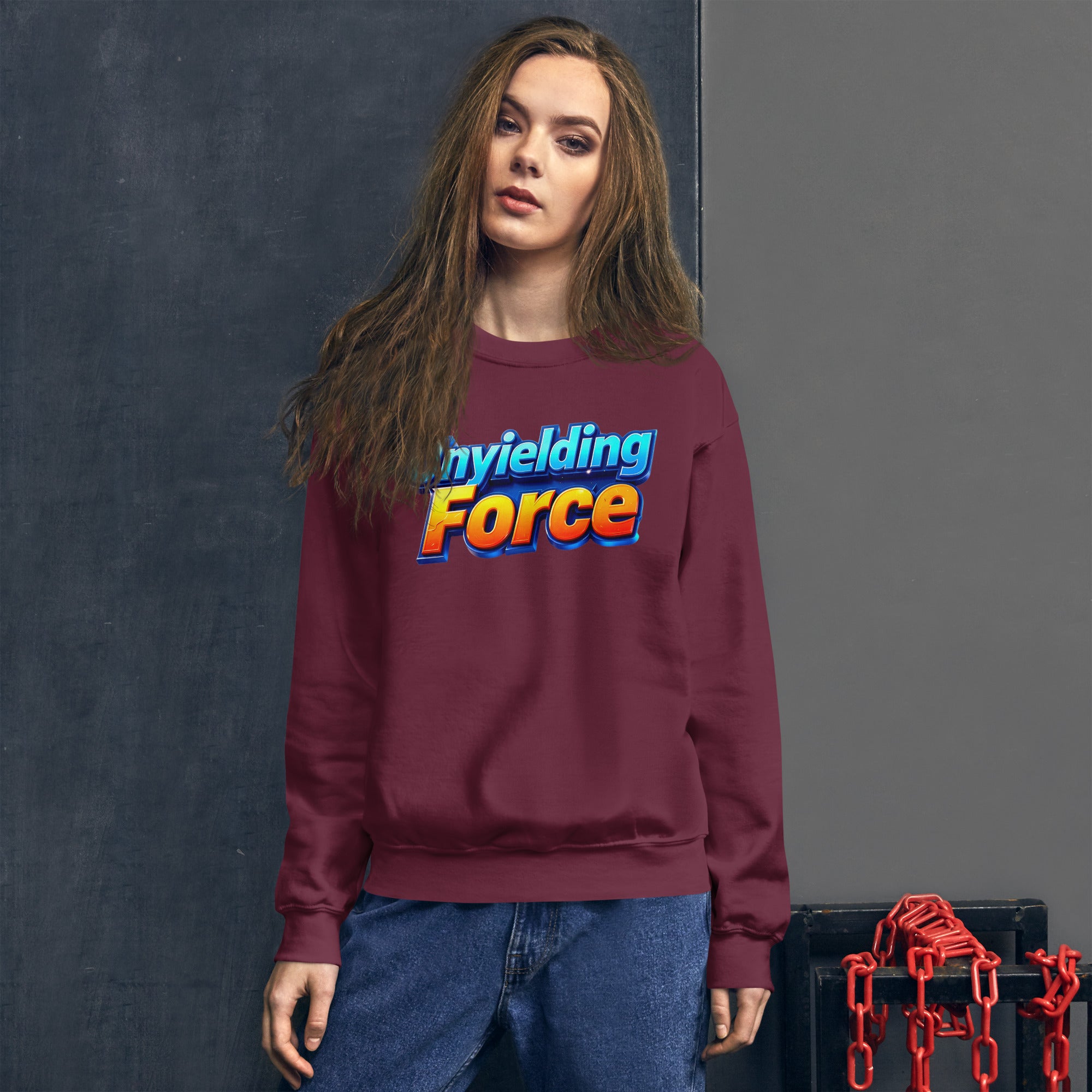 Unisex Sweatshirt - Unyielding Force Unisex Sweatshirt – Pure Power Cozy Grind by printfluence.net
