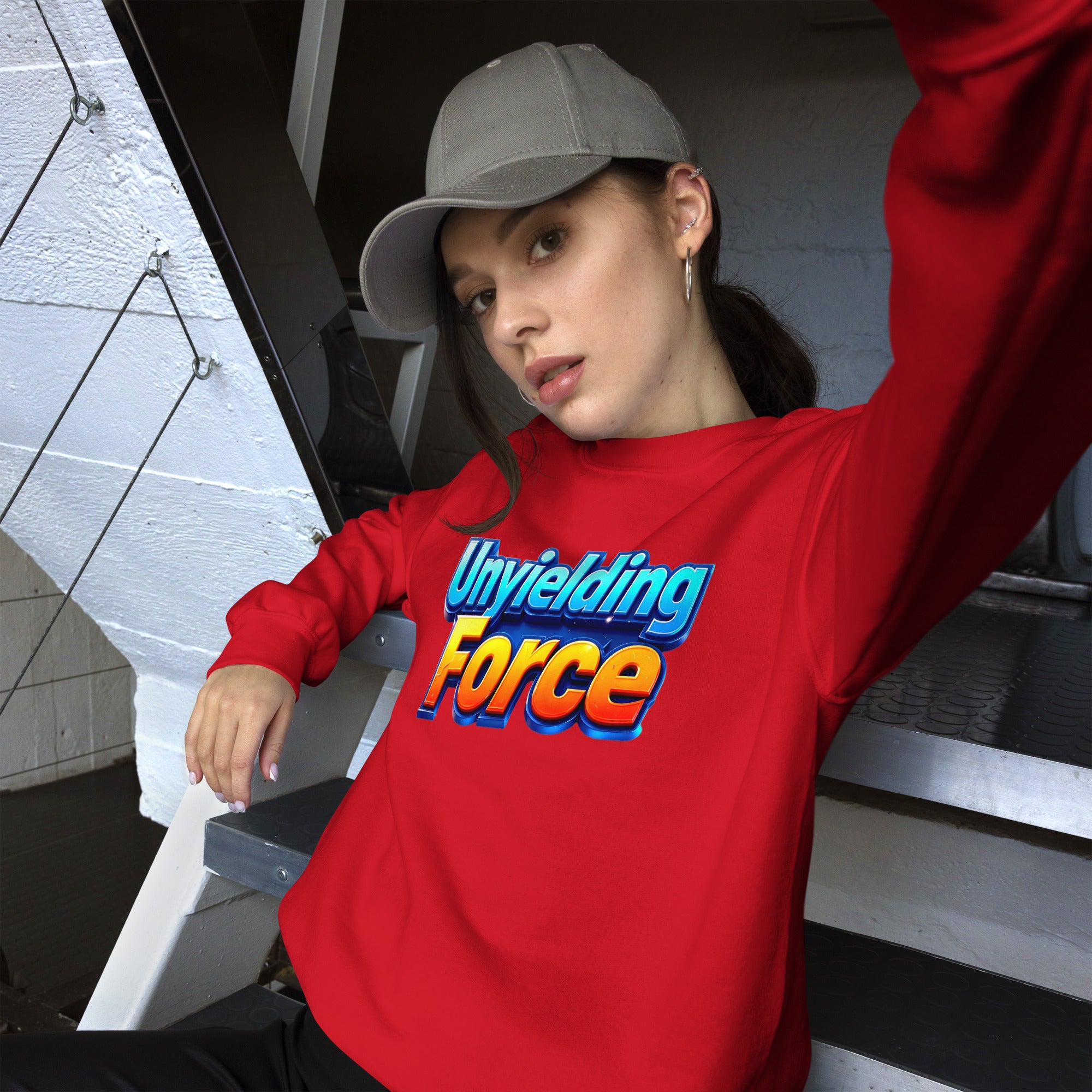 Unisex Sweatshirt - Unyielding Force Unisex Sweatshirt – Pure Power Cozy Grind by printfluence.net