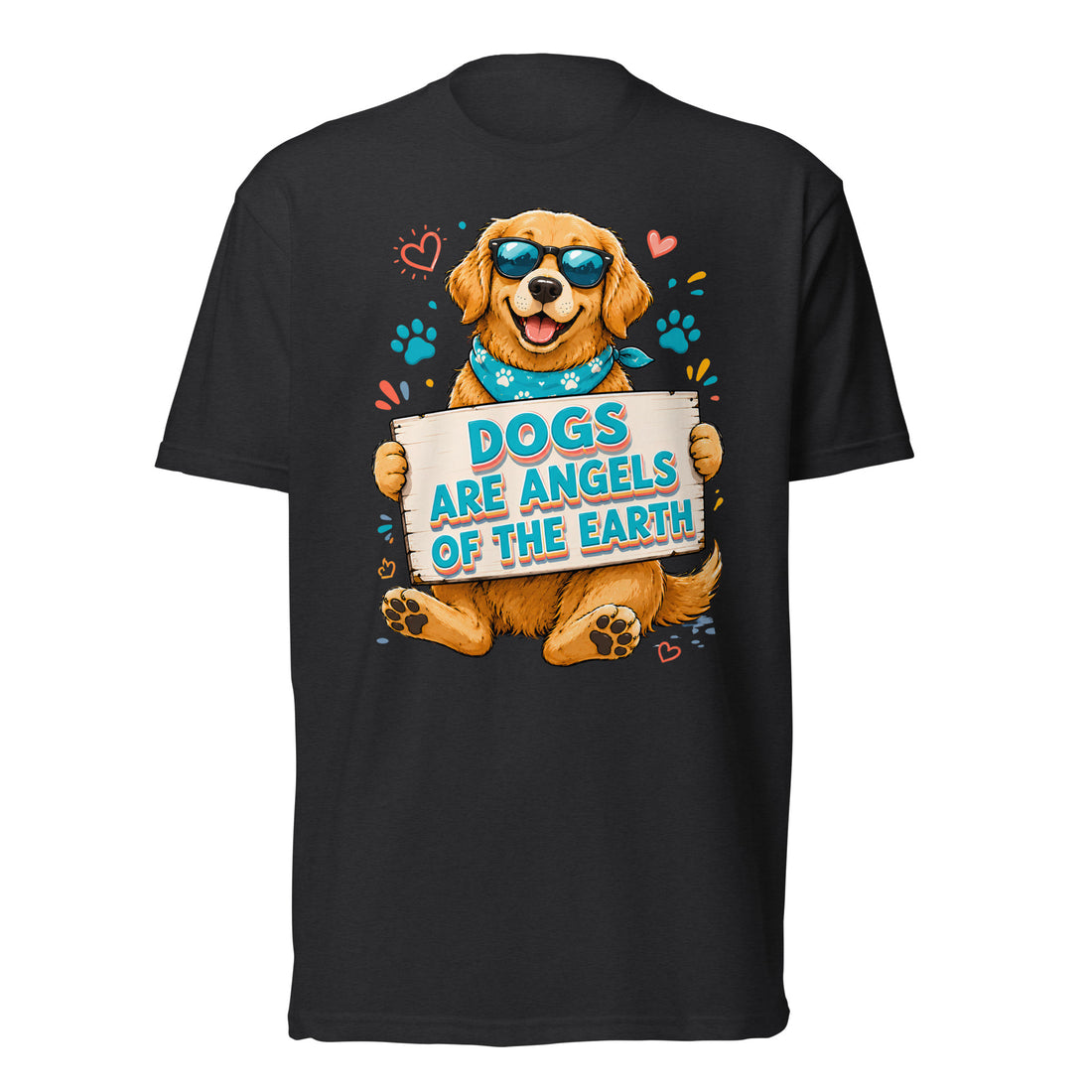 Elite Dogs Are Angels - Premium Luxury Golden Retriever Dog Lovers Fitted T-shirt by printfluence.net