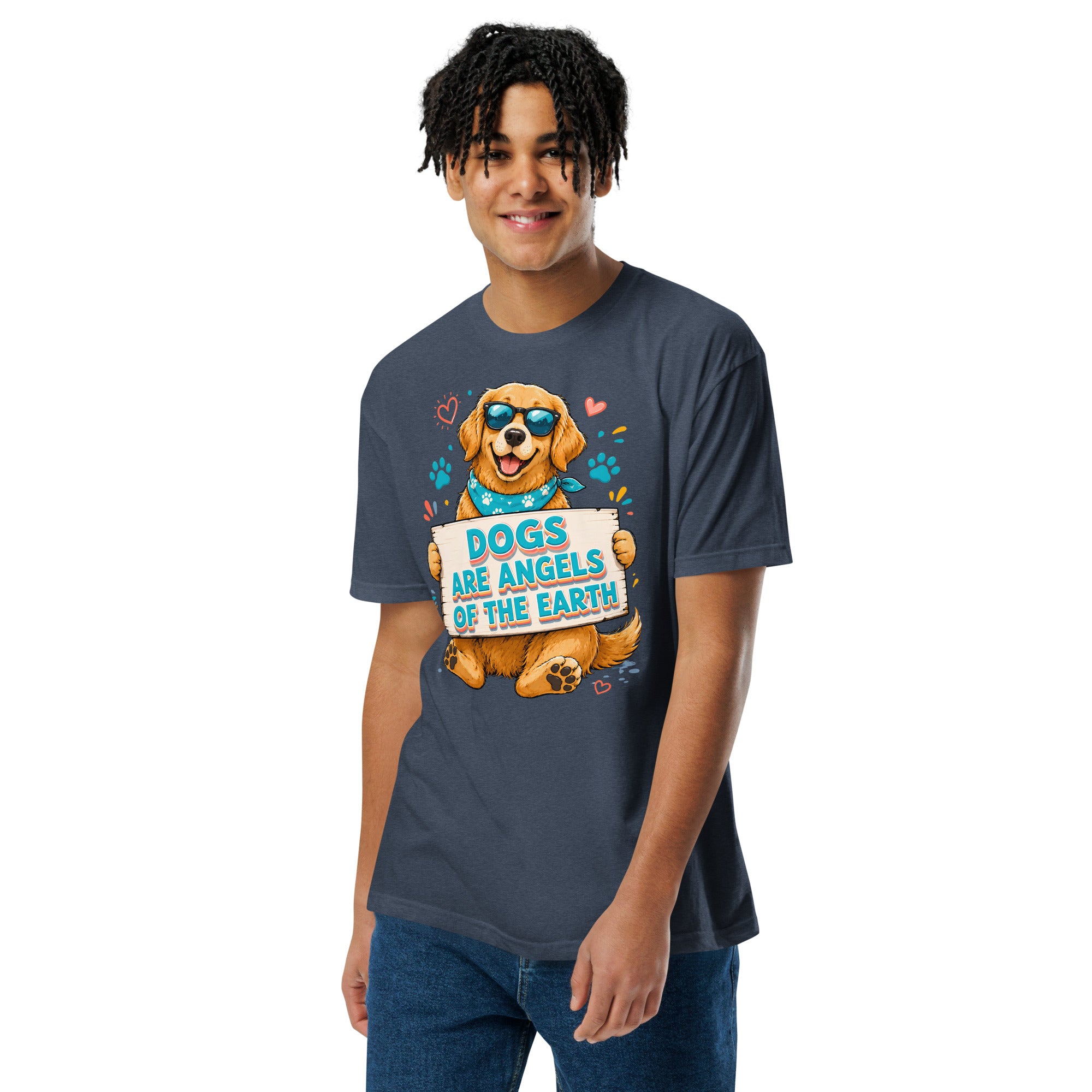 Elite Dogs Are Angels - Premium Luxury Golden Retriever Dog Lovers Fitted T-shirt by printfluence.net