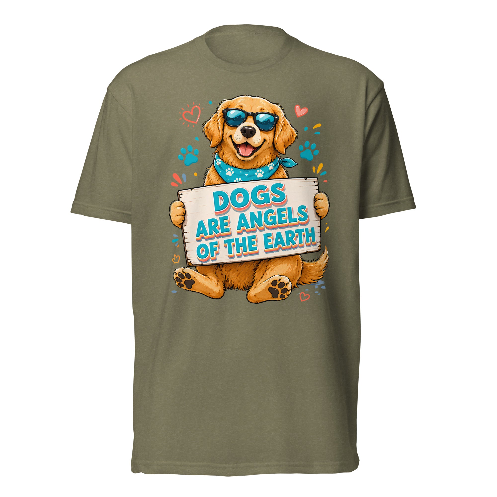 Elite Dogs Are Angels - Premium Luxury Golden Retriever Dog Lovers Fitted T-shirt by printfluence.net