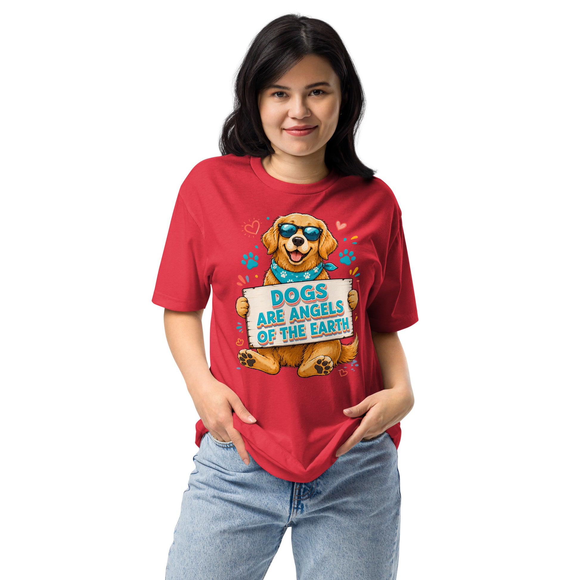 Elite Dogs Are Angels - Premium Luxury Golden Retriever Dog Lovers Fitted T-shirt by printfluence.net