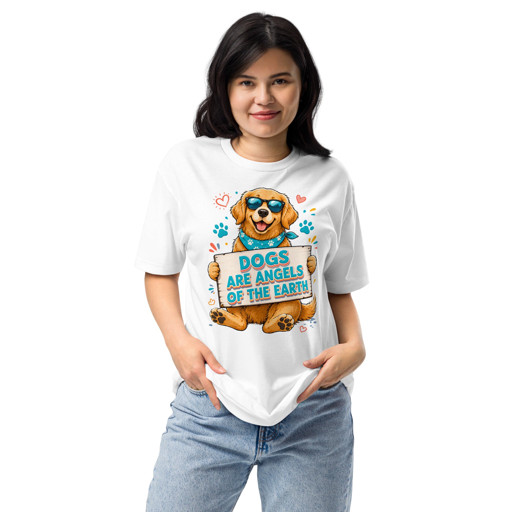 Elite Dogs Are Angels - Premium Luxury Golden Retriever Dog Lovers Fitted T-shirt by printfluence.net