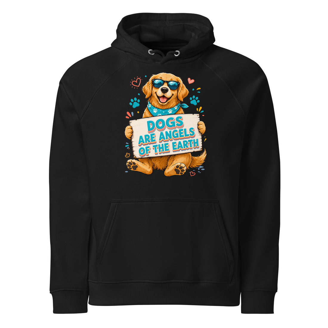 Elite Dogs Are Angels - Premium Luxury Golden Retriever Dog Lovers Eco Raglan Hoodie by printfluence.net