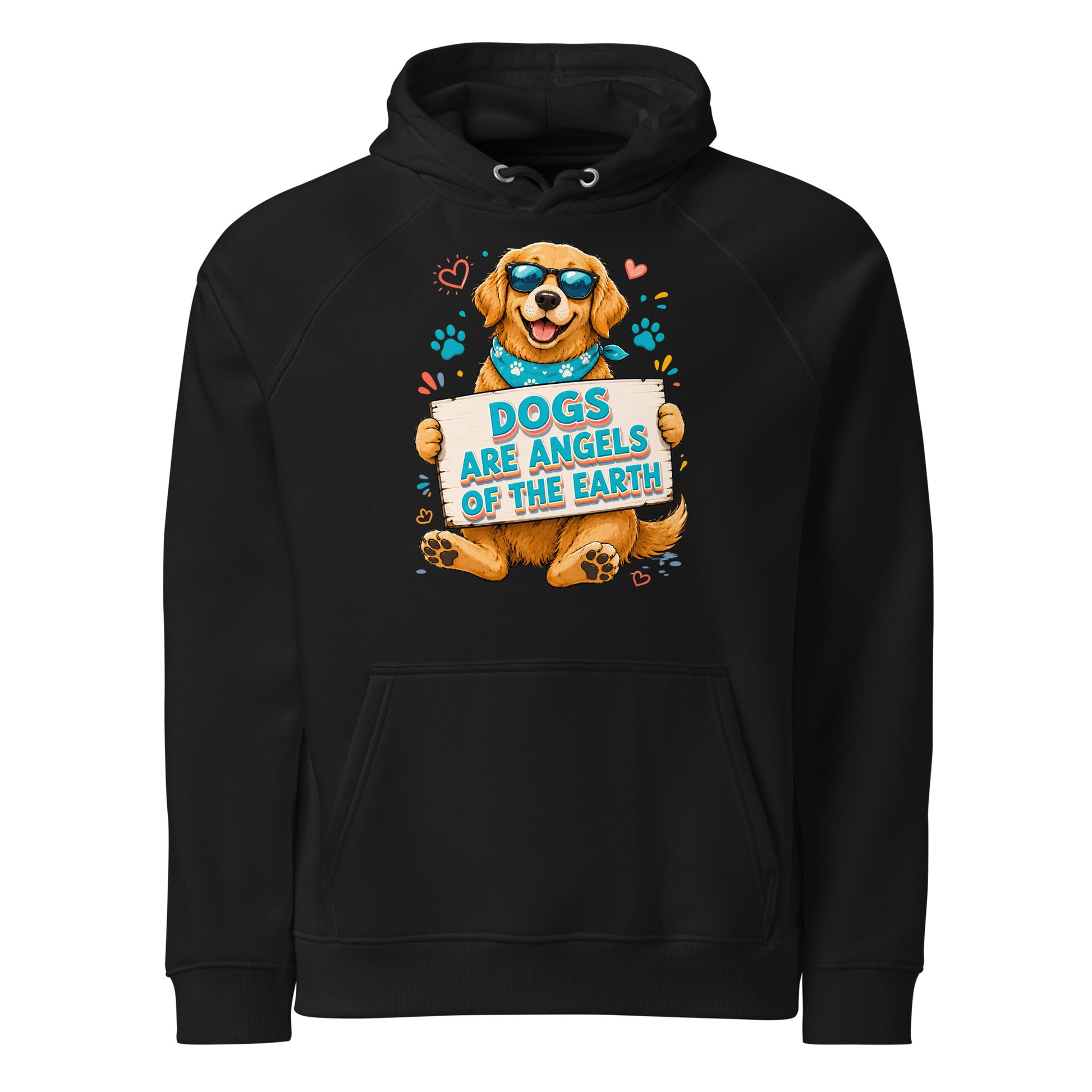 Elite Dogs Are Angels - Premium Luxury Golden Retriever Dog Lovers Eco Raglan Hoodie by printfluence.net