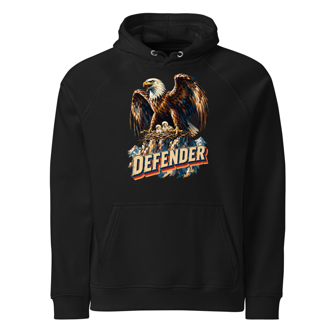 Eagle Lovers Defender Nest Vintage Eco Raglan Hoodie Unisex by printfluence.net