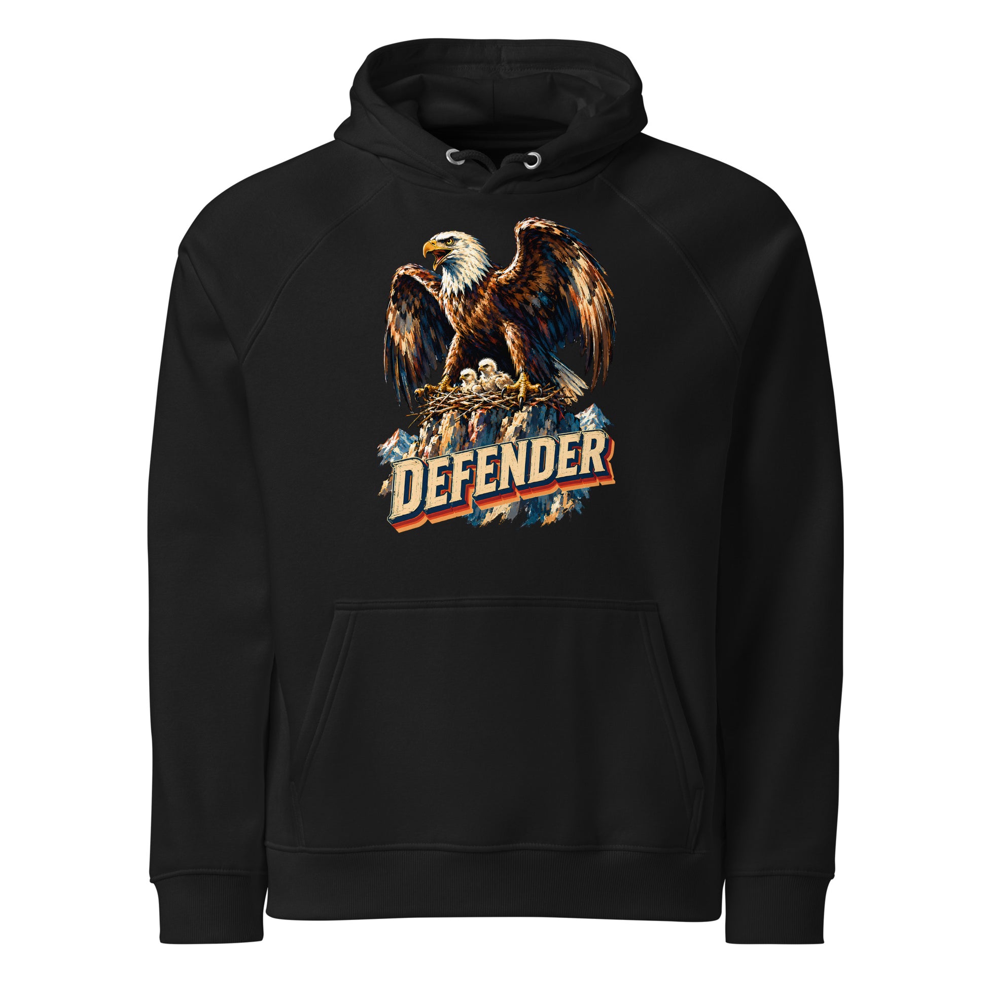Eagle Lovers Defender Nest Vintage Eco Raglan Hoodie Unisex by printfluence.net