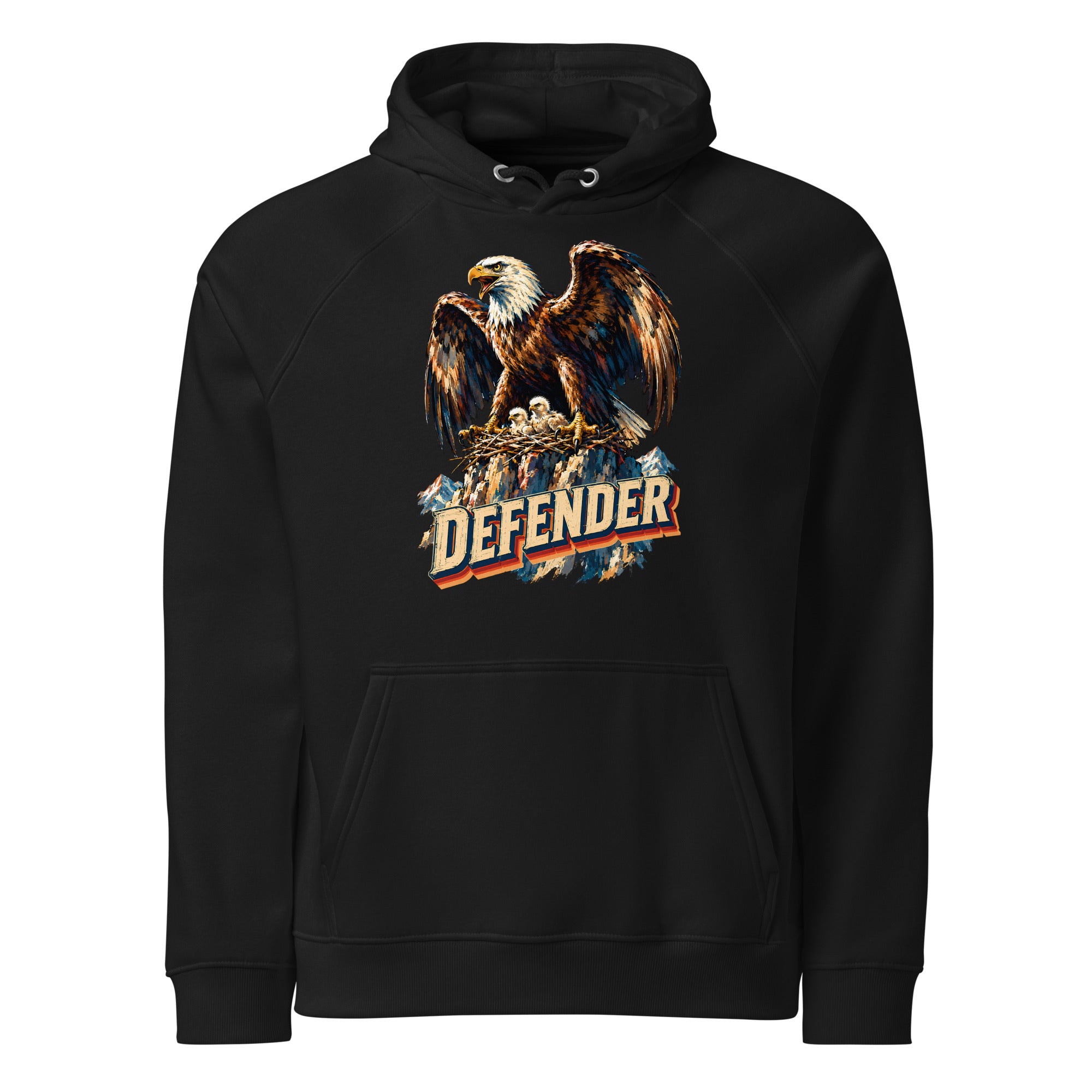 Eagle Lovers Defender Nest Vintage Eco Raglan Hoodie Unisex by printfluence.net