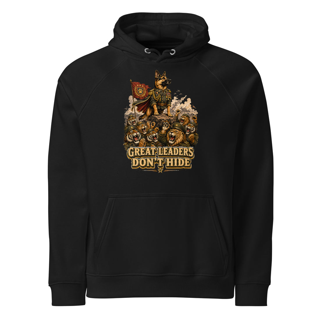 Great Leaders Don't Hide Graphic Eco Raglan Hoodie | Unisex Sustainable Pullover H-18 by printfluence.net