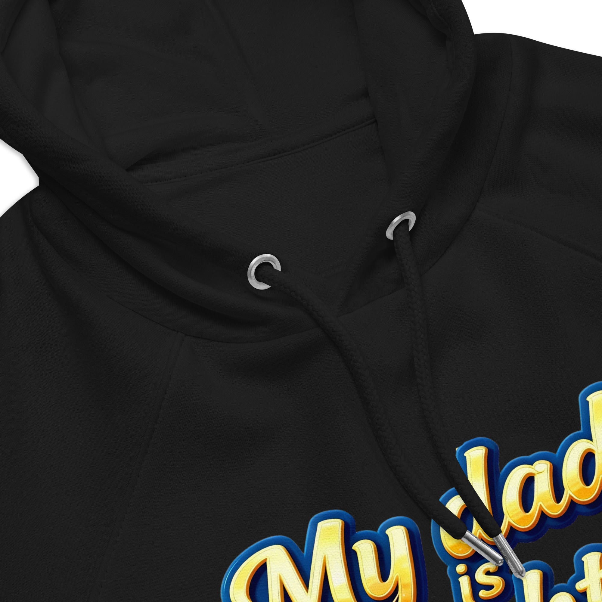 Unisex eco raglan hoodie - My Dad Is Light from God – Premium Eco Raglan Hoodie for Legacy Leaders by printfluence.net