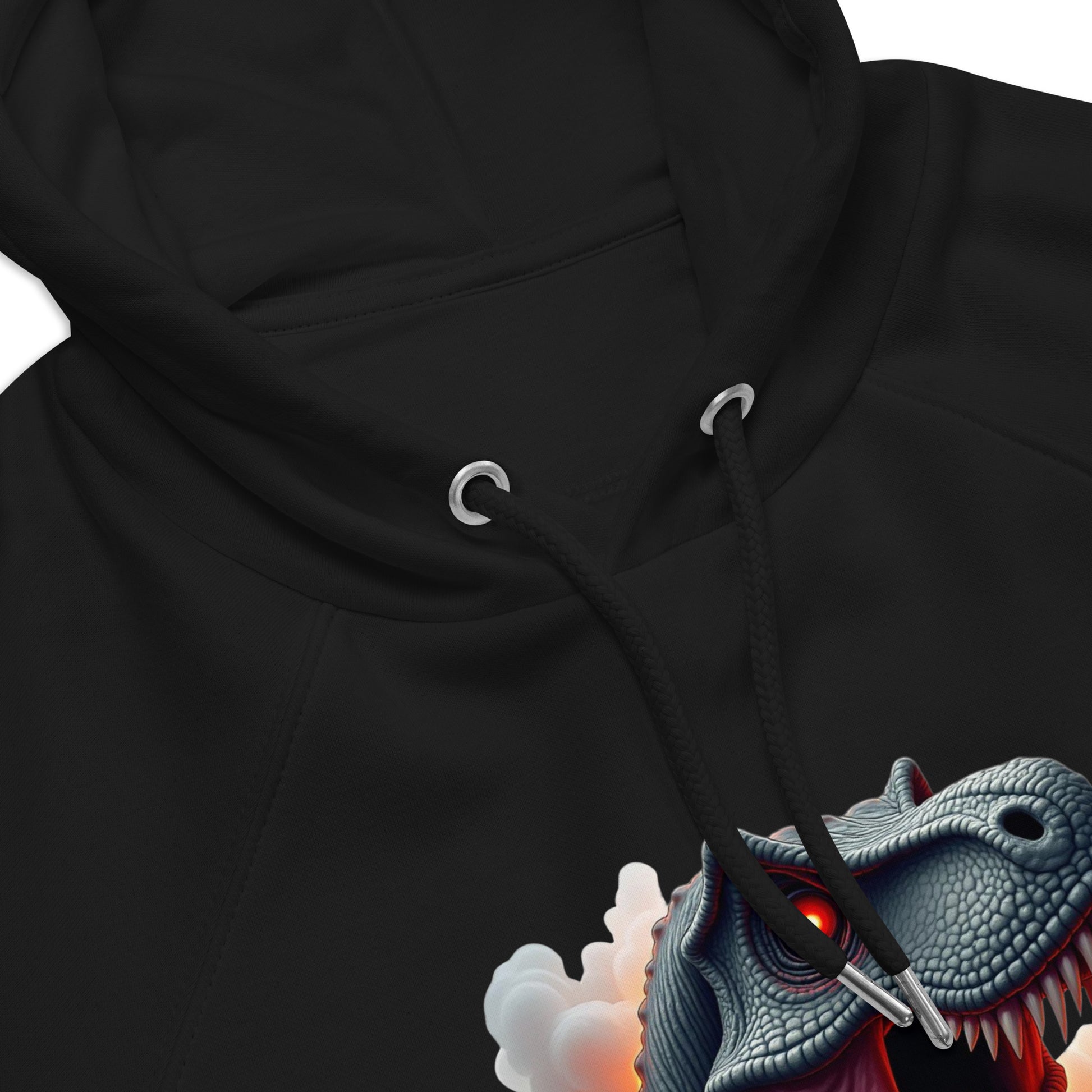 Unisex eco raglan hoodie - Titan of Terror Dino Eco Raglan Hoodie – Primal Power for Elite Dominators by printfluence.net