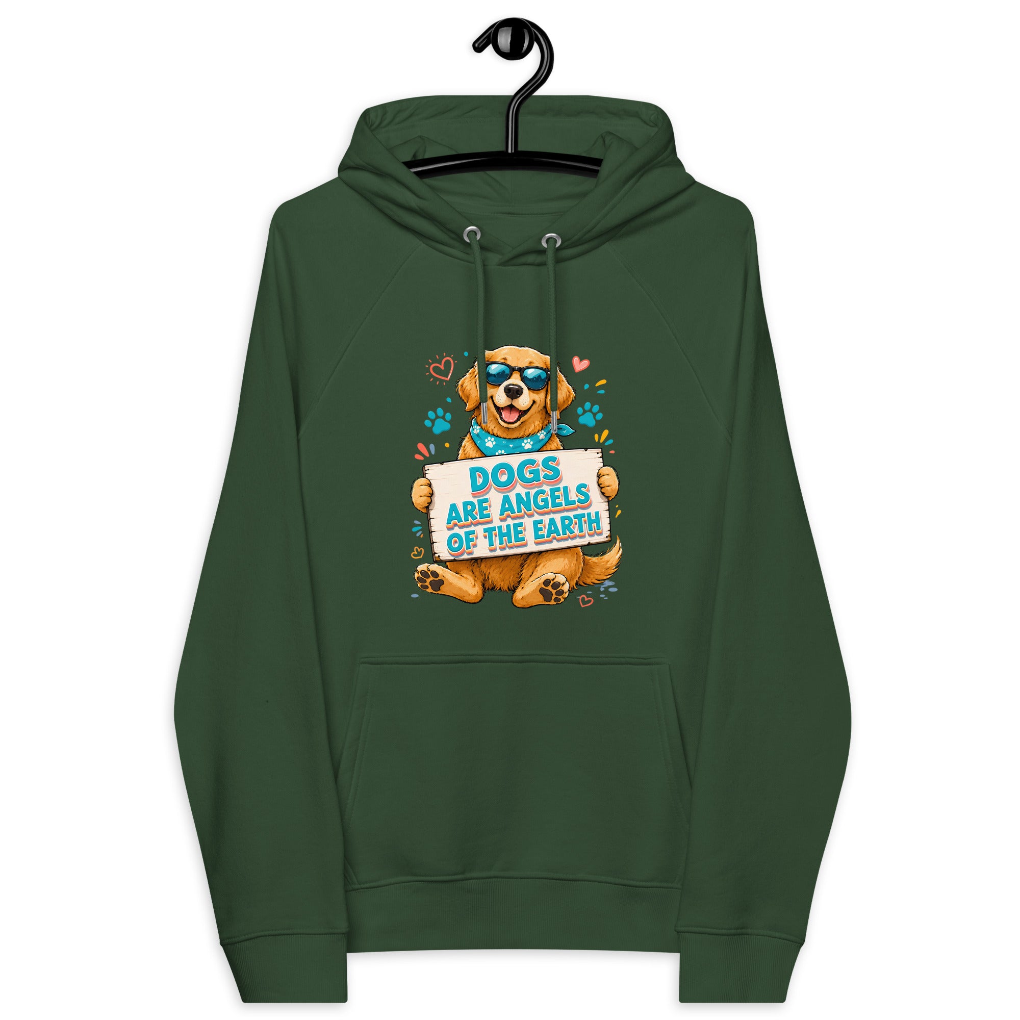 Elite Dogs Are Angels - Premium Luxury Golden Retriever Dog Lovers Eco Raglan Hoodie by printfluence.net