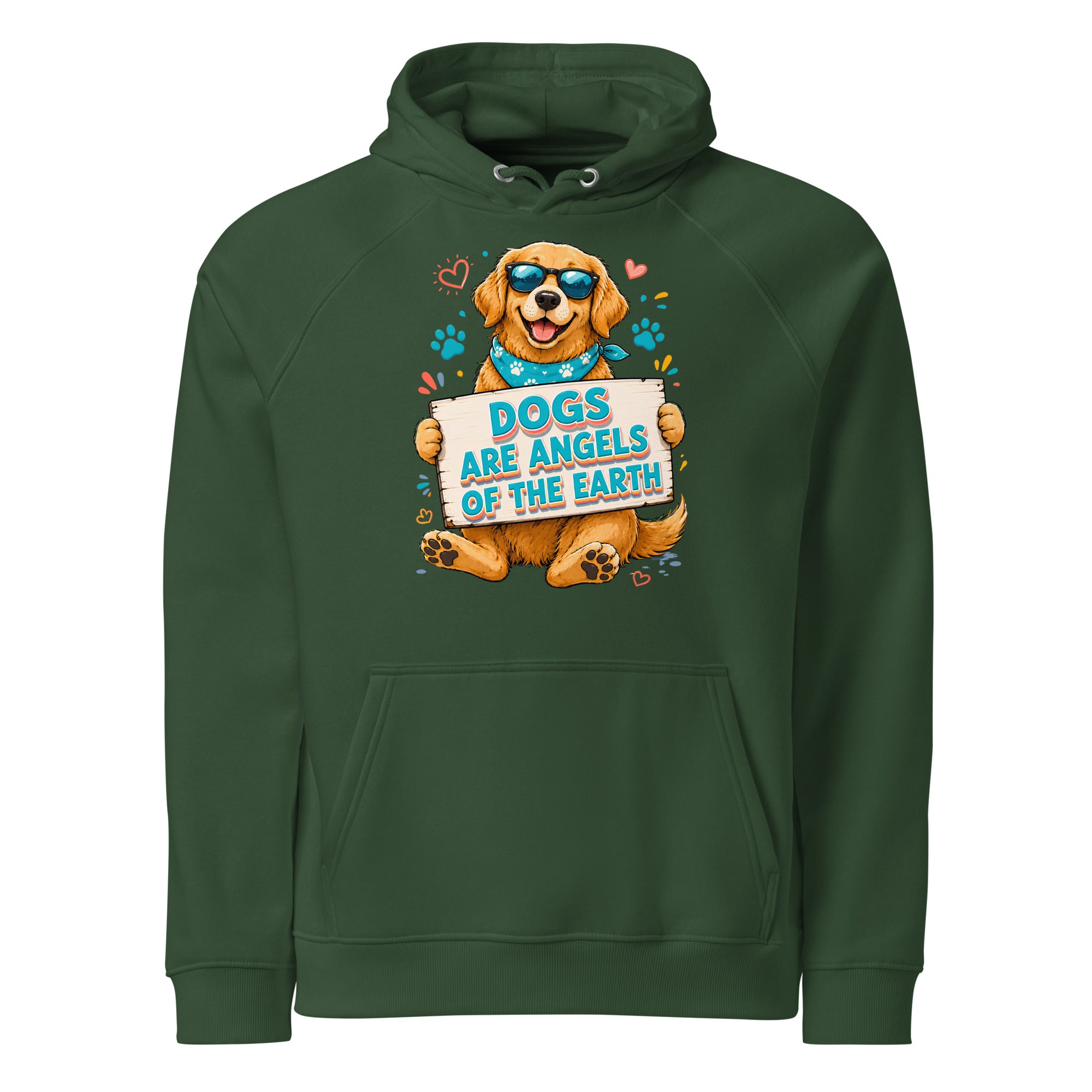 Elite Dogs Are Angels - Premium Luxury Golden Retriever Dog Lovers Eco Raglan Hoodie by printfluence.net