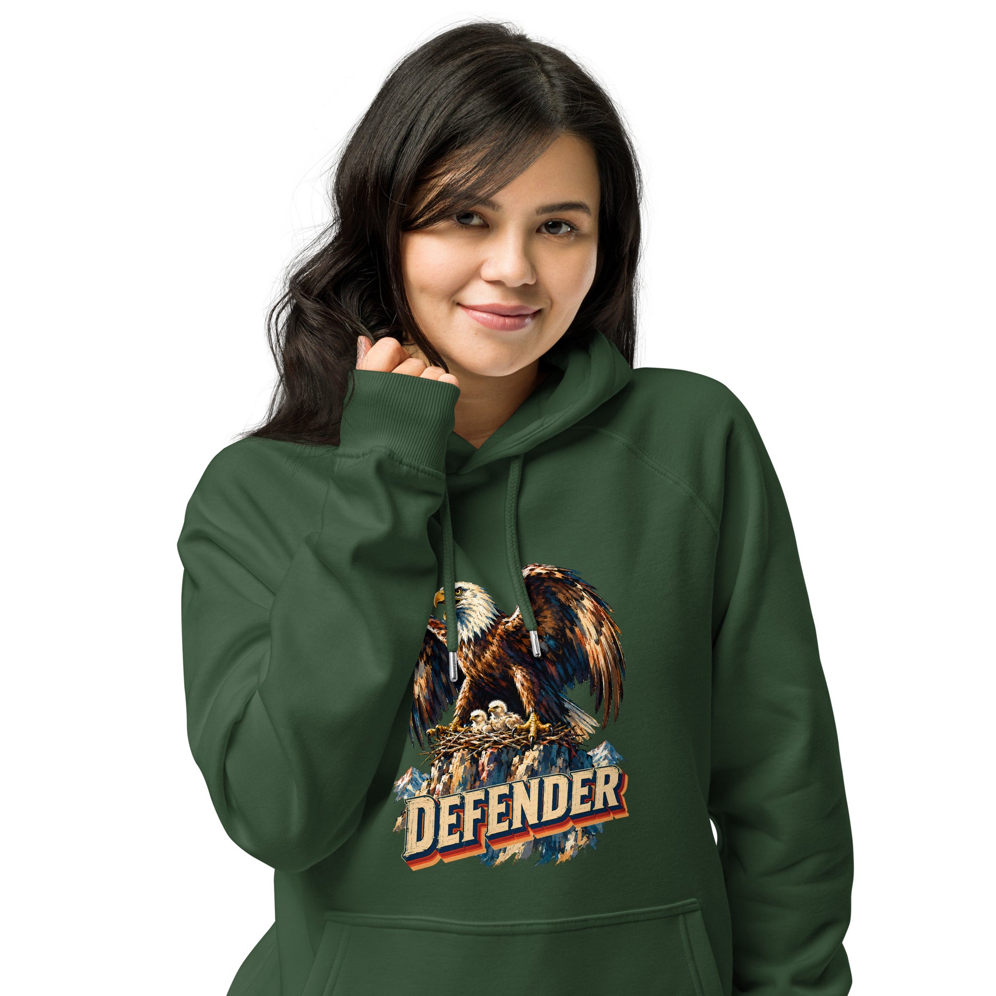 Eagle Lovers Defender Nest Vintage Eco Raglan Hoodie Unisex by printfluence.net