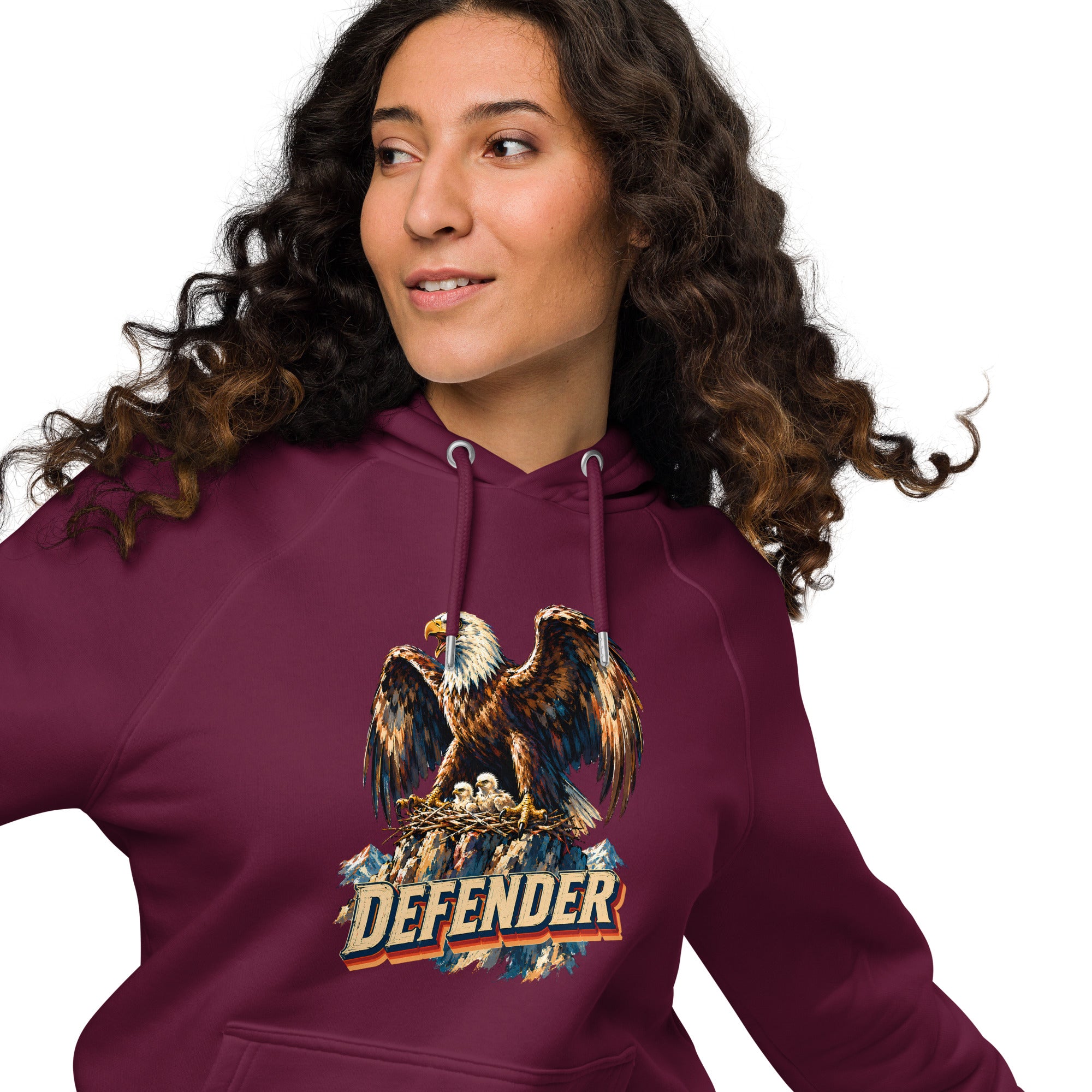 Eagle Lovers Defender Nest Vintage Eco Raglan Hoodie Unisex by printfluence.net