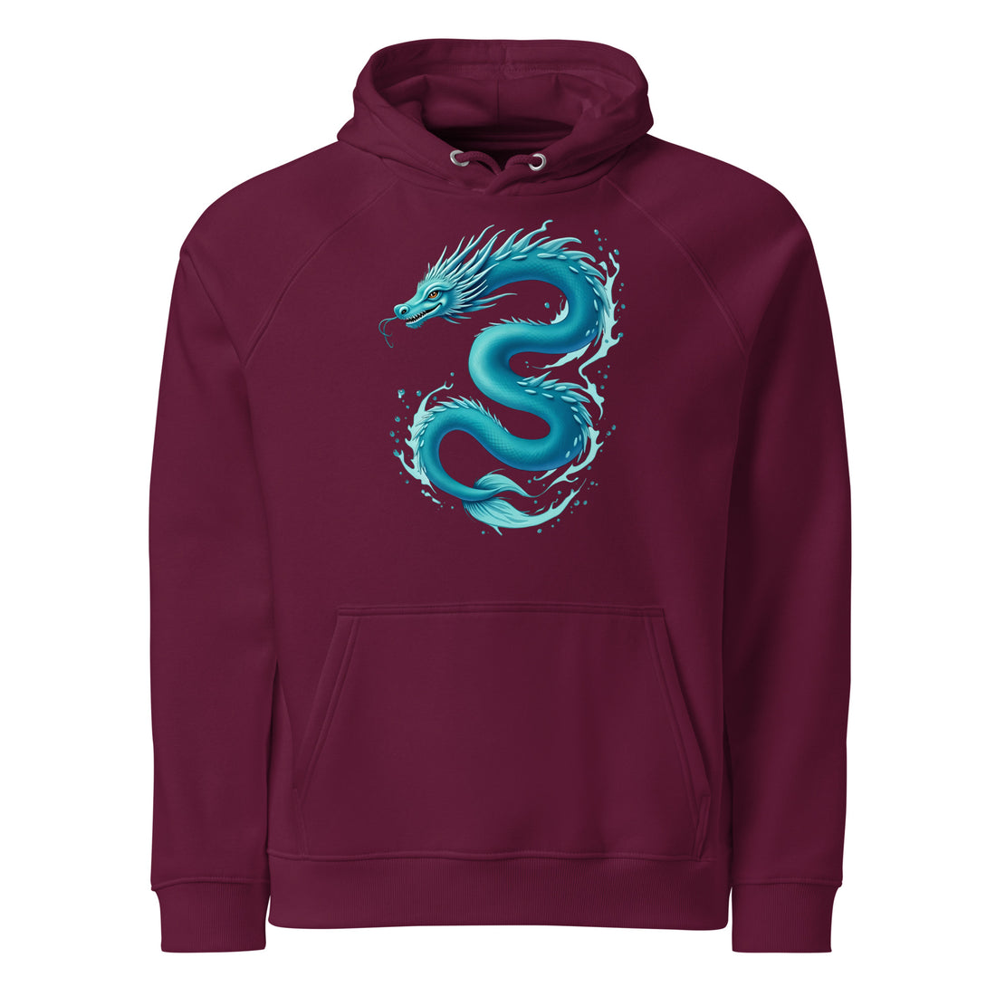 Unisex eco raglan hoodie - Elite Water Dragon Hoodie – Cosmic Power for Champions by printfluence.net