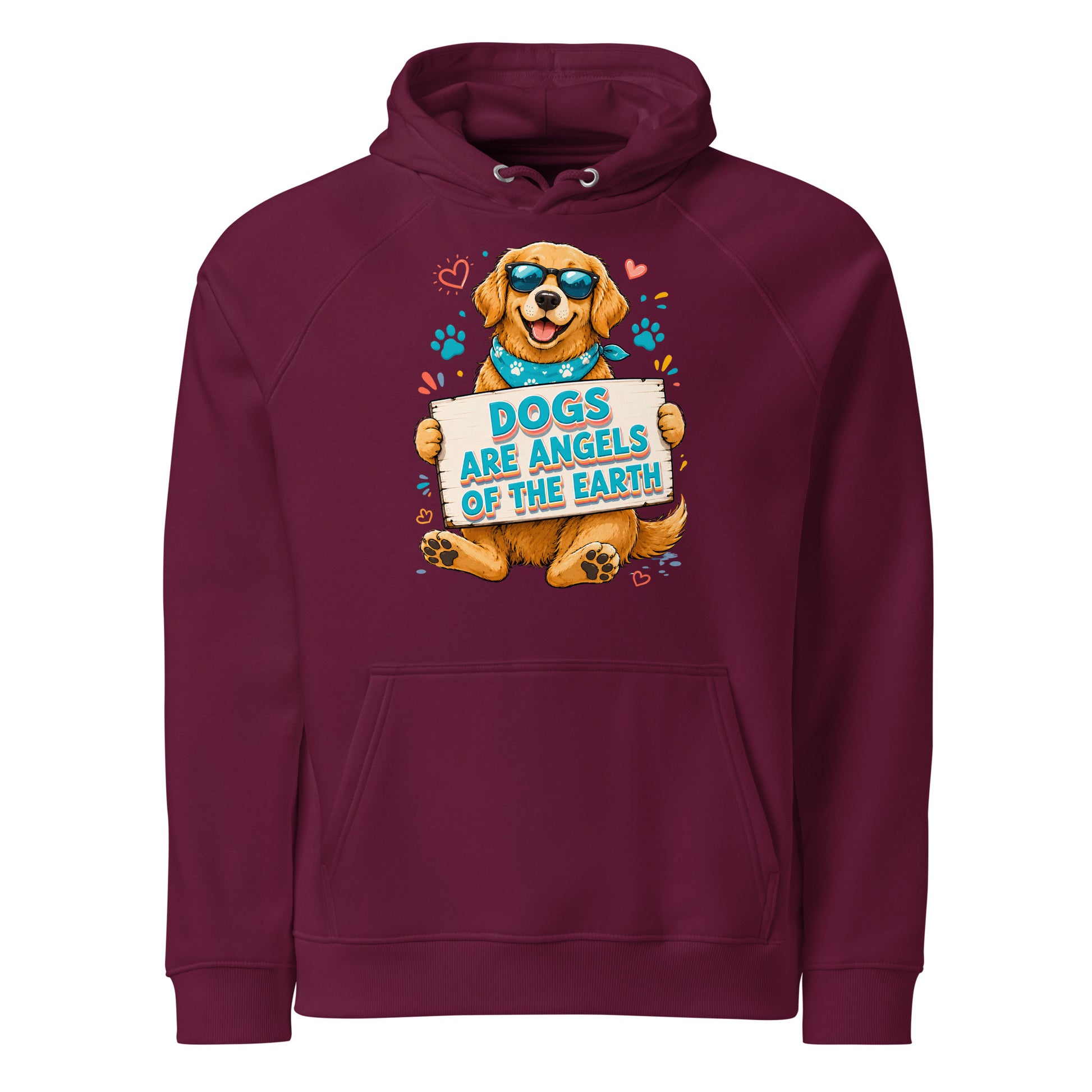 Elite Dogs Are Angels - Premium Luxury Golden Retriever Dog Lovers Eco Raglan Hoodie by printfluence.net