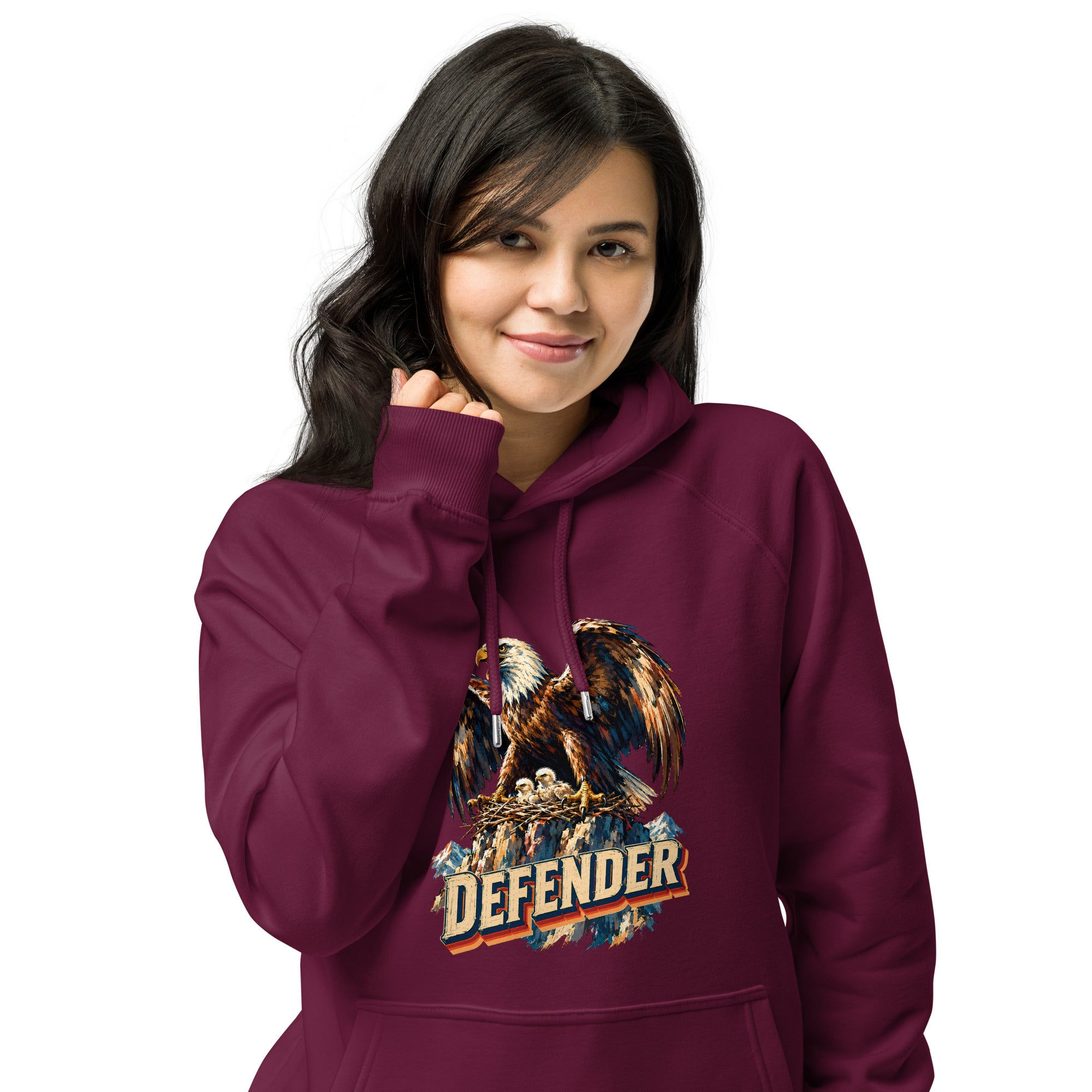 Eagle Lovers Defender Nest Vintage Eco Raglan Hoodie Unisex by printfluence.net