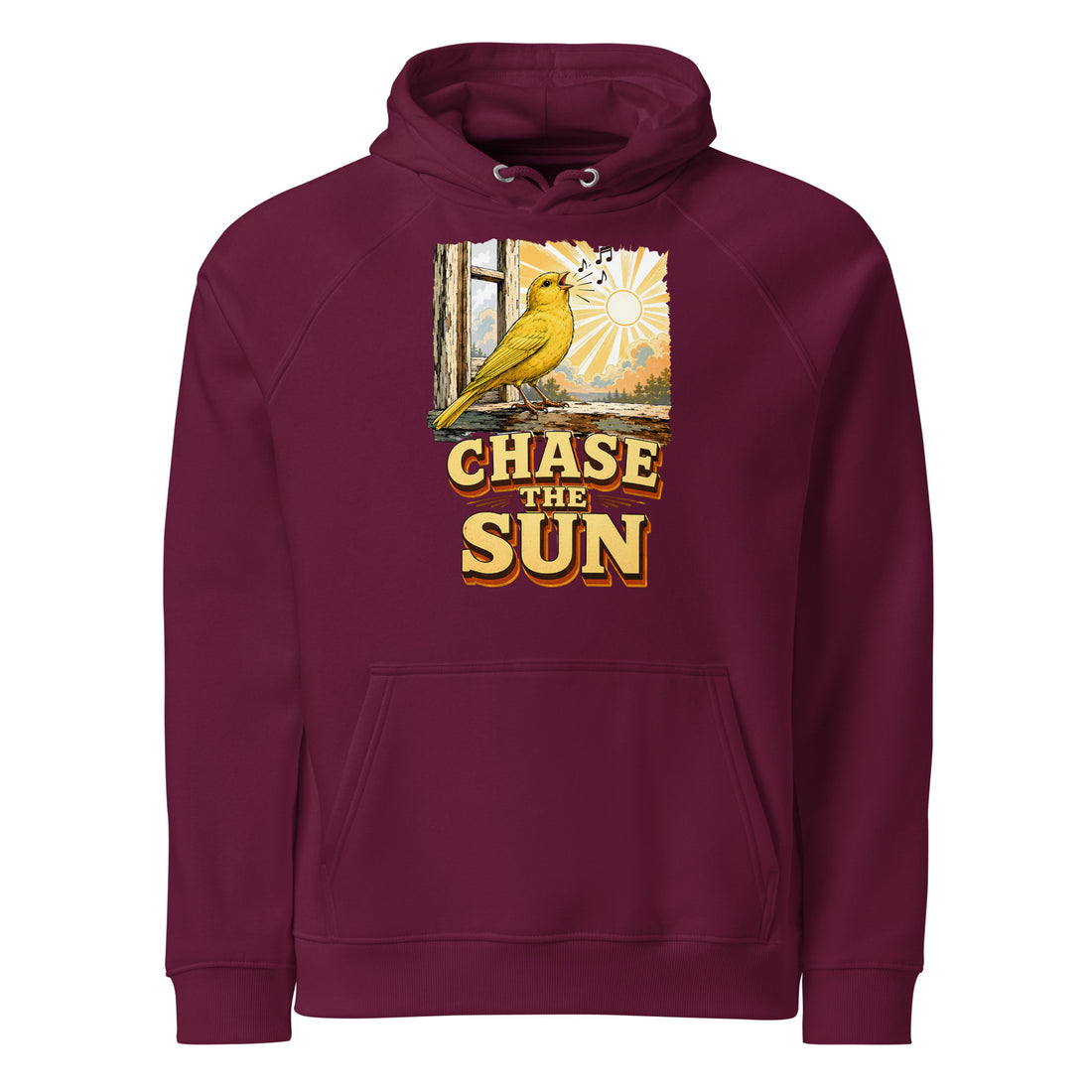 Vintage Chase The Sun Eco Raglan Hoodie Canary Lovers Hooded Sweatshirt H18 by printfluence.net