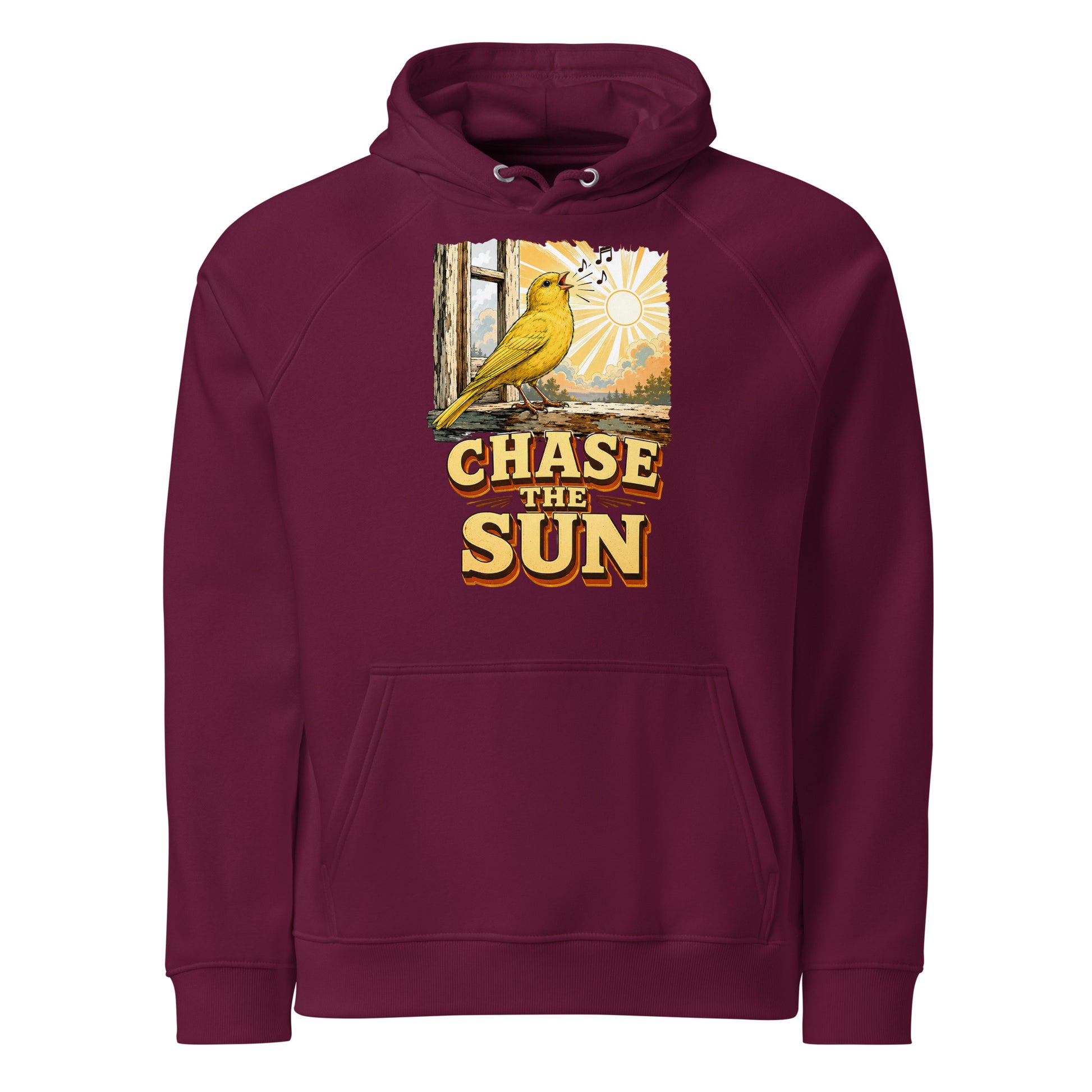 Vintage Chase The Sun Eco Raglan Hoodie Canary Lovers Hooded Sweatshirt H18 by printfluence.net