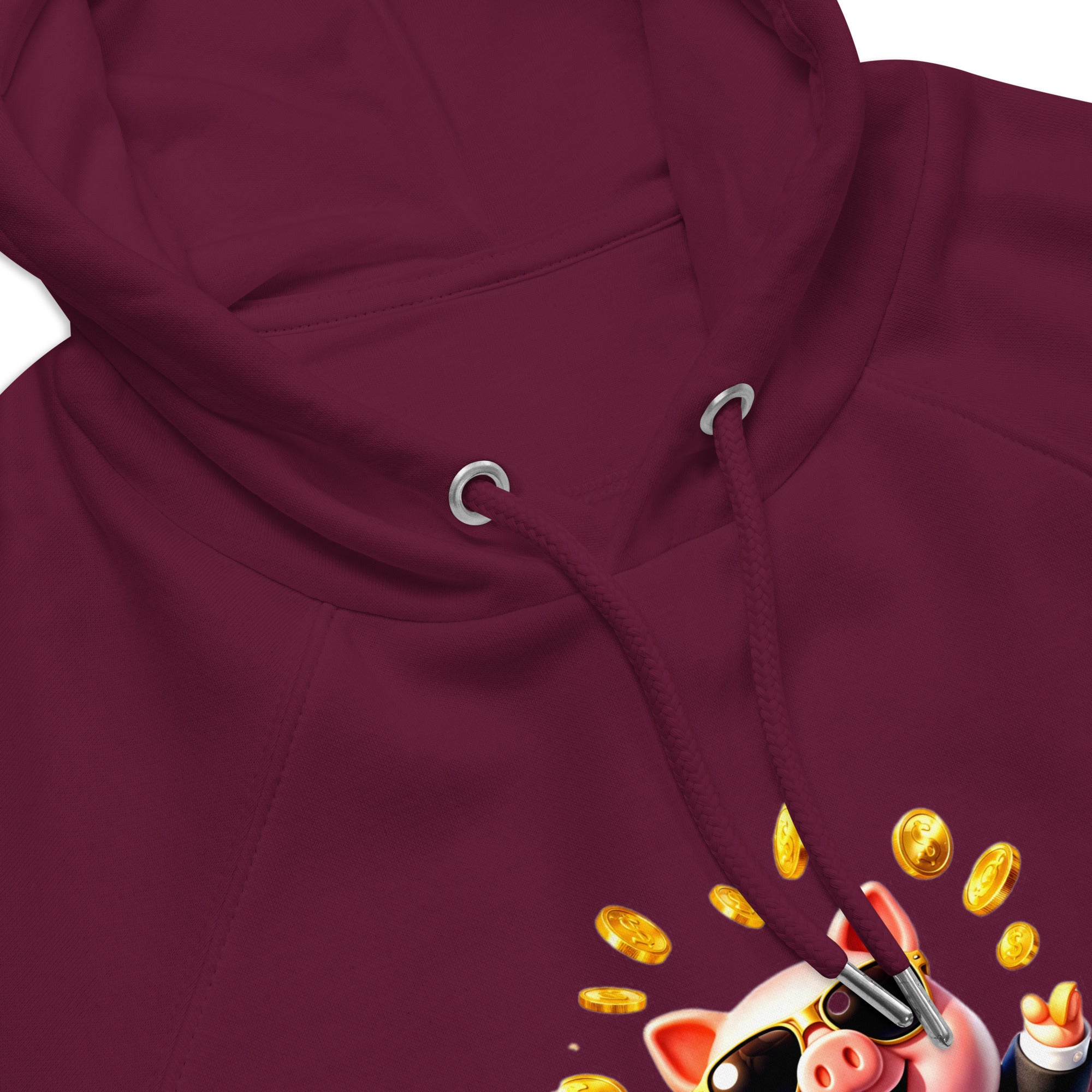 Unisex eco raglan hoodie - The Boss Pig: "CASH ONLY" Wealth & Hustle Unisex Eco Raglan Hoodie 🐷💸 by printfluence.net